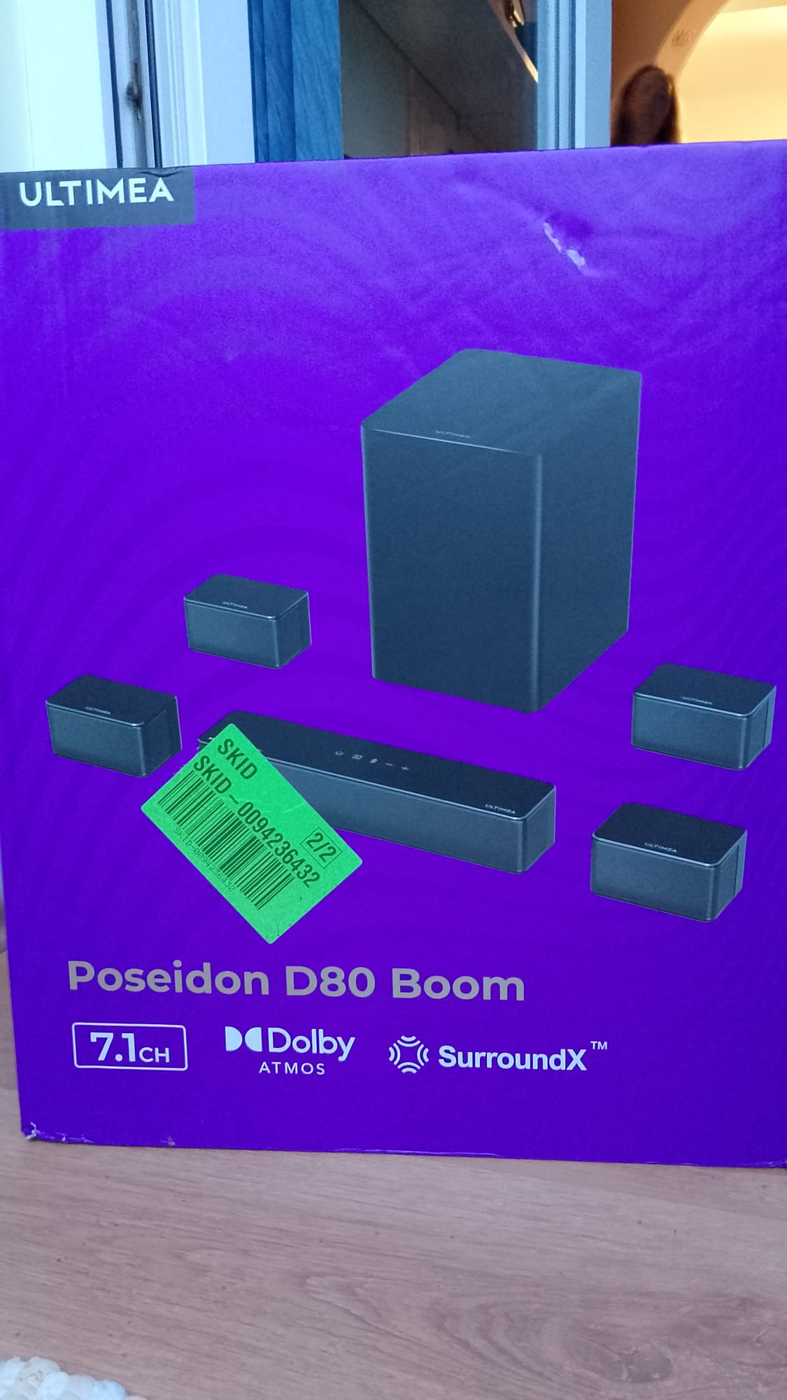Soundbar Ultimea Poseidon D80 Boom, 7.1, Dolby Atmos, 500W, control prin aplicatie, 10 benzi egalizator, Bluetooth 5.3