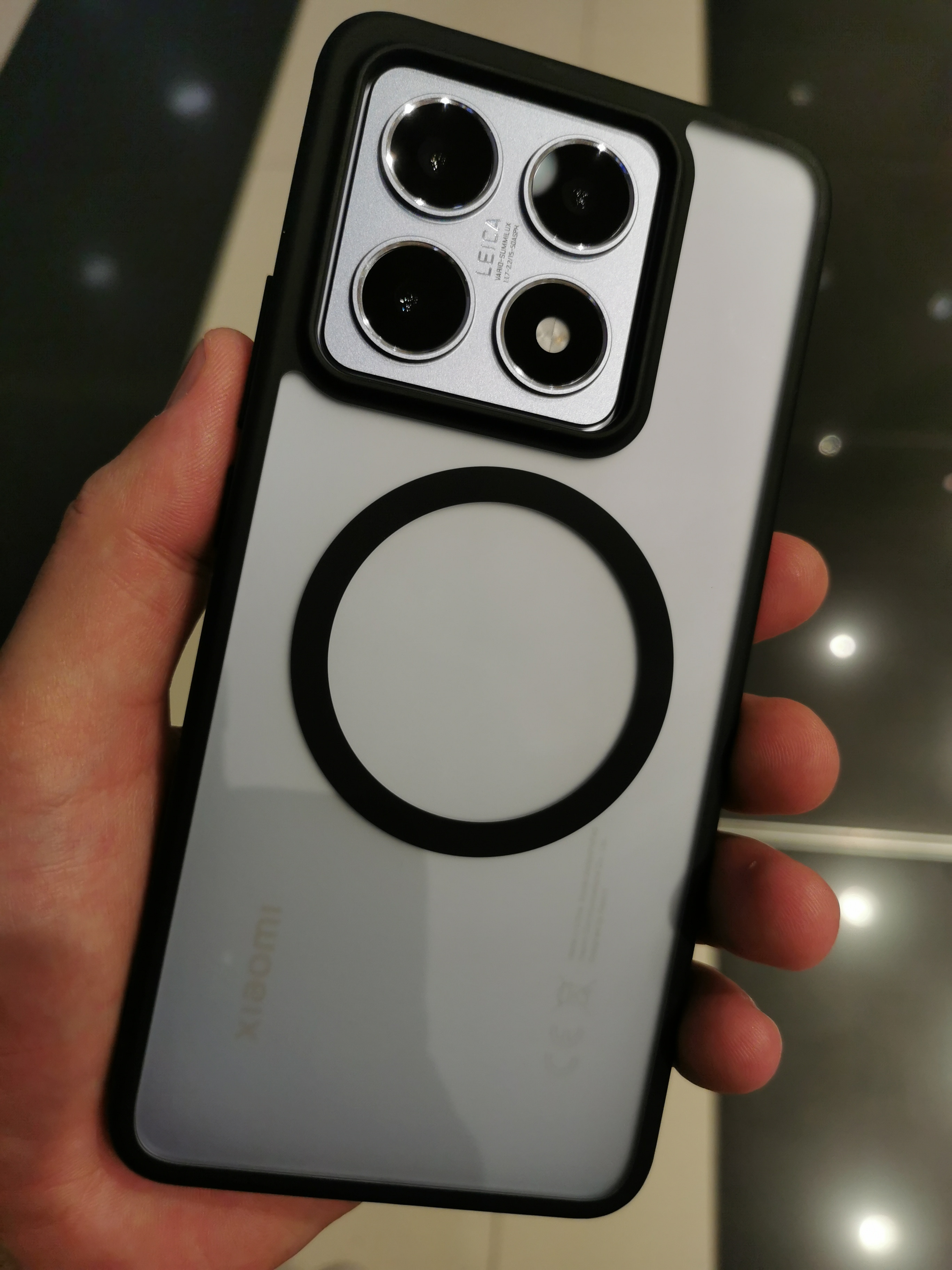 Husa compatibila cu Xiaomi 14T, carcasa transparenta rezistenta la socuri cu suport inel magnetic. Husa pentru Xiaomi 14T din silicon moale/TPU-Argintiu