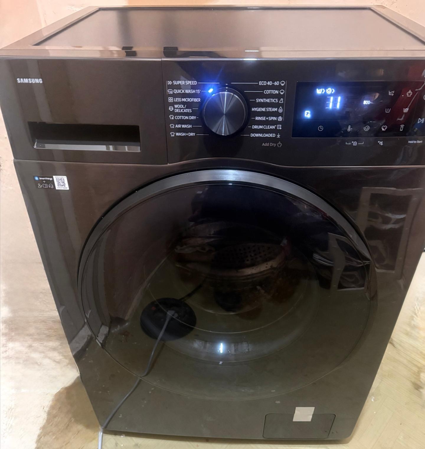 Masina de spalat rufe slim cu uscator Samsung WD90DG5G34BELE, Spalare 9 kg, Uscare 5 kg, 1400 rpm, Clasa A, AI Ecobubble, Super Speed 39, Space Max, Hygiene Steam, Digital Inverter Motor,Alb