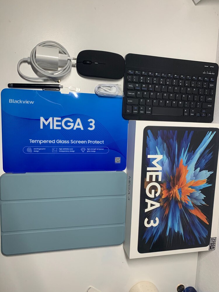 Tableta Blackview MEGA 3,12.1inch 2.5K FHD+Ecran, 90Hz, Ai Android 15, 36GB+256GB(TF 2TB), MediaTek Helio G100, 8800mAh, 50MP SONY Al Camera, Cu tastatura, PC Mode 2.0, BT 5.0/GPS, Midnight Black