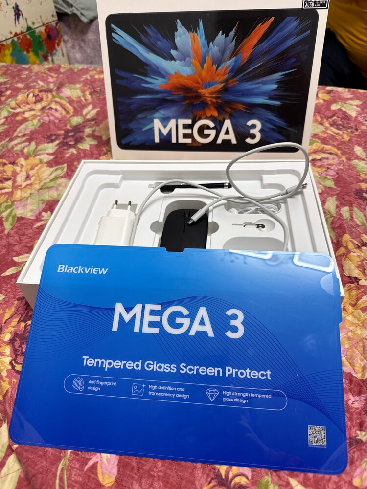 Tableta Blackview MEGA 3,12.1inch 2.5K FHD+Ecran, 90Hz, Ai Android 15, 36GB+256GB(TF 2TB), MediaTek Helio G100, 8800mAh, 50MP SONY Al Camera, Cu tastatura, PC Mode 2.0, BT 5.0/GPS, Midnight Black