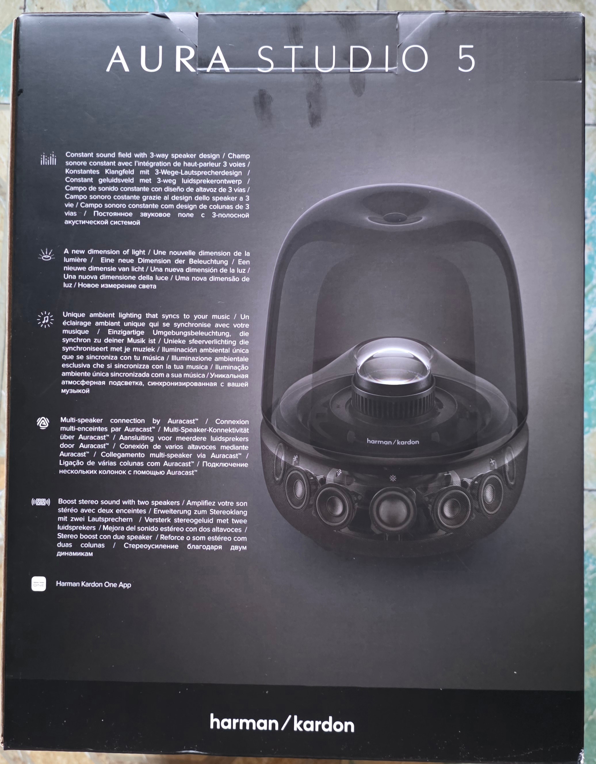 Boxa Portabila Harman Kardon Aura Studio 5, 160W, Negru, Bluetooth