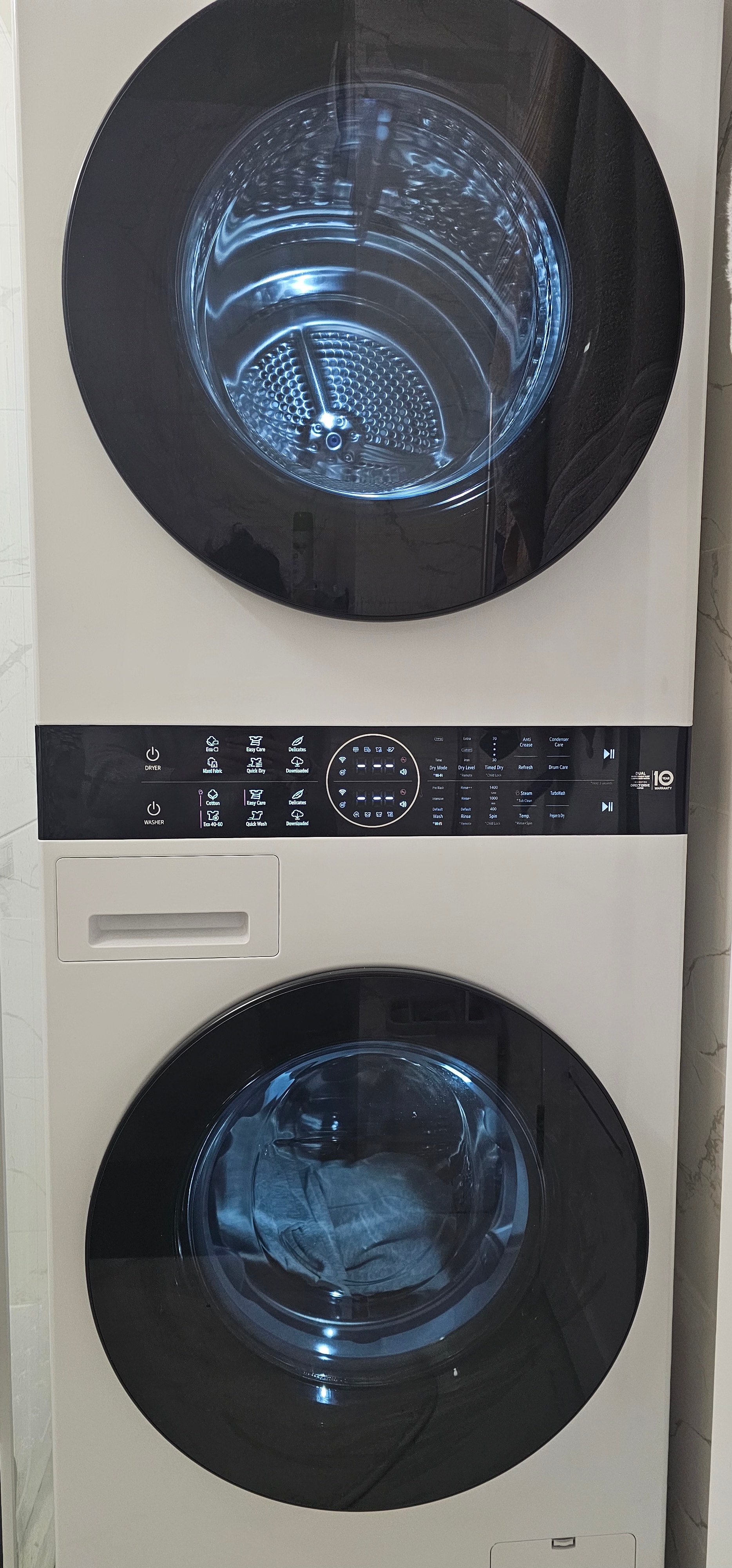 Masina de spalat rufe cu uscator LG WT1210WWF, Spalare 12 kg, Uscare 10 kg, 1400 RPM, Steam, TurboWash 360, Clasa A/C, Culoare Alb