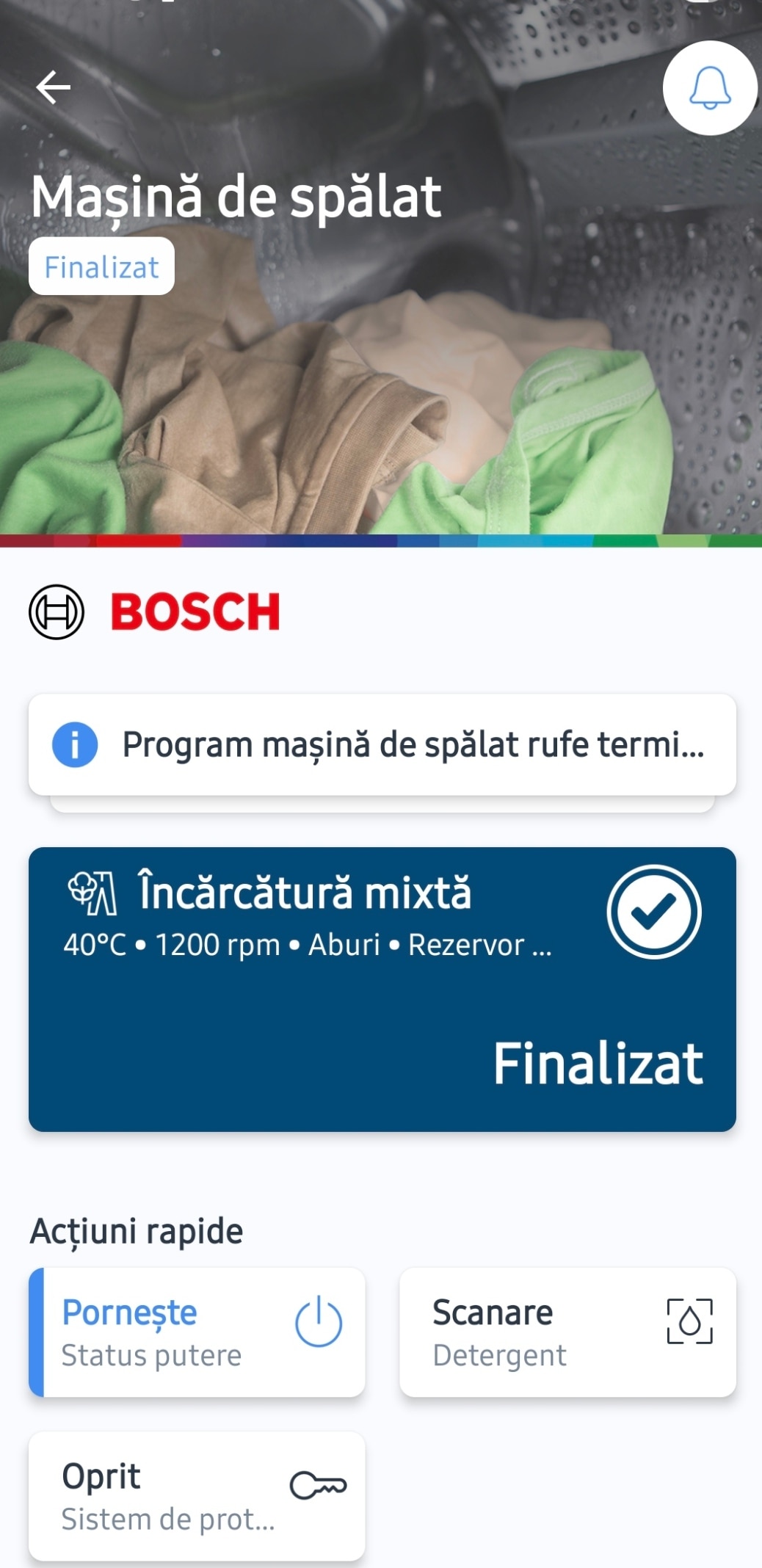 Masina de spalat rufe Bosch Seria 8 WGB244A2BY, 9 kg, 1400 RPM, I-DOS, Touch control, Iron Assist, Home Connect, Added Steam, Iluminare interioara, EcoSilence Drive, Anti Stain, Clasa A, 60 cm, Alb