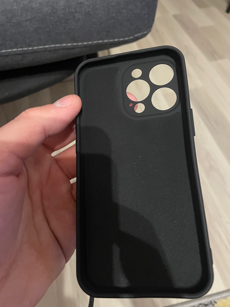 Husa din silicon cu protectie la camere si microfibra pe interior, compatibila cu iPhone 13 Pro / Negru