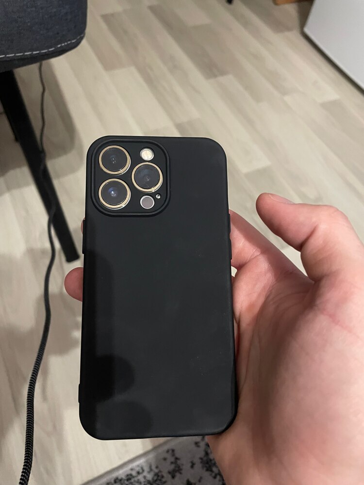Husa din silicon cu protectie la camere si microfibra pe interior, compatibila cu iPhone 13 Pro / Negru