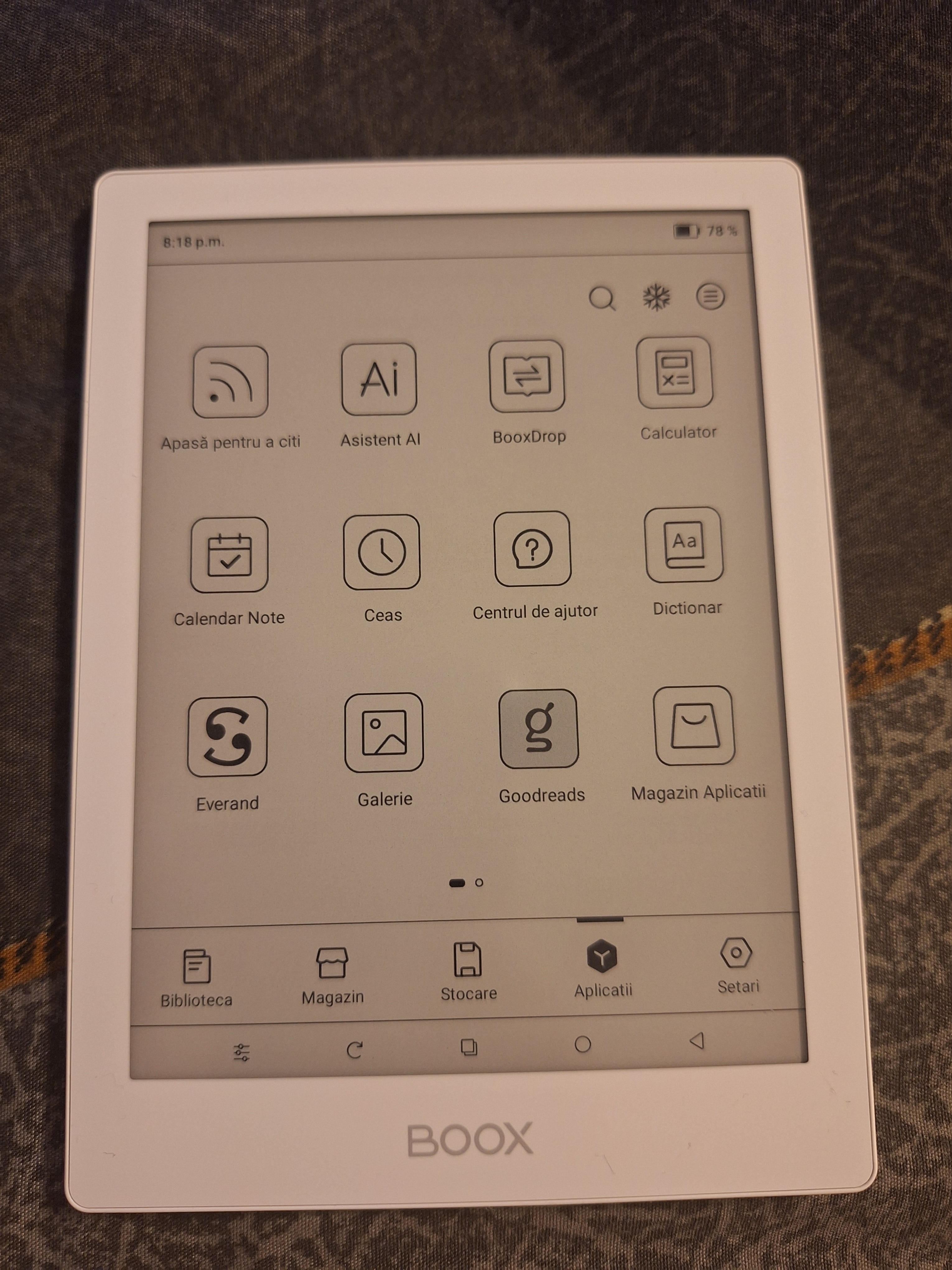 Tableta E-Ink Boox GO 6, 6 inch, Octa-Core, 2GB RAM, 32 GB, Android 12, Negru