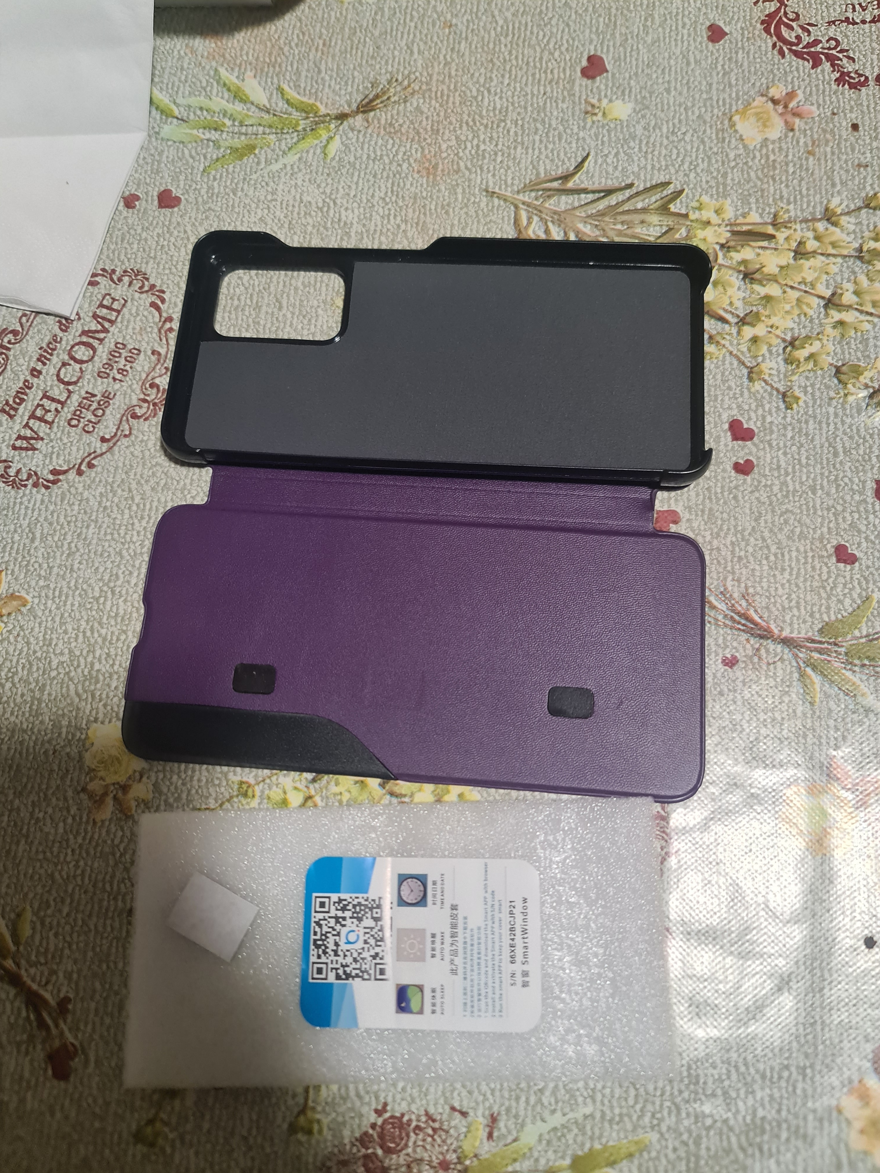 Husă tip carte Samsung Galaxy A52/A52 5G/A52s 5G, eFold, multicolor, set cu sticker, 40x40mm