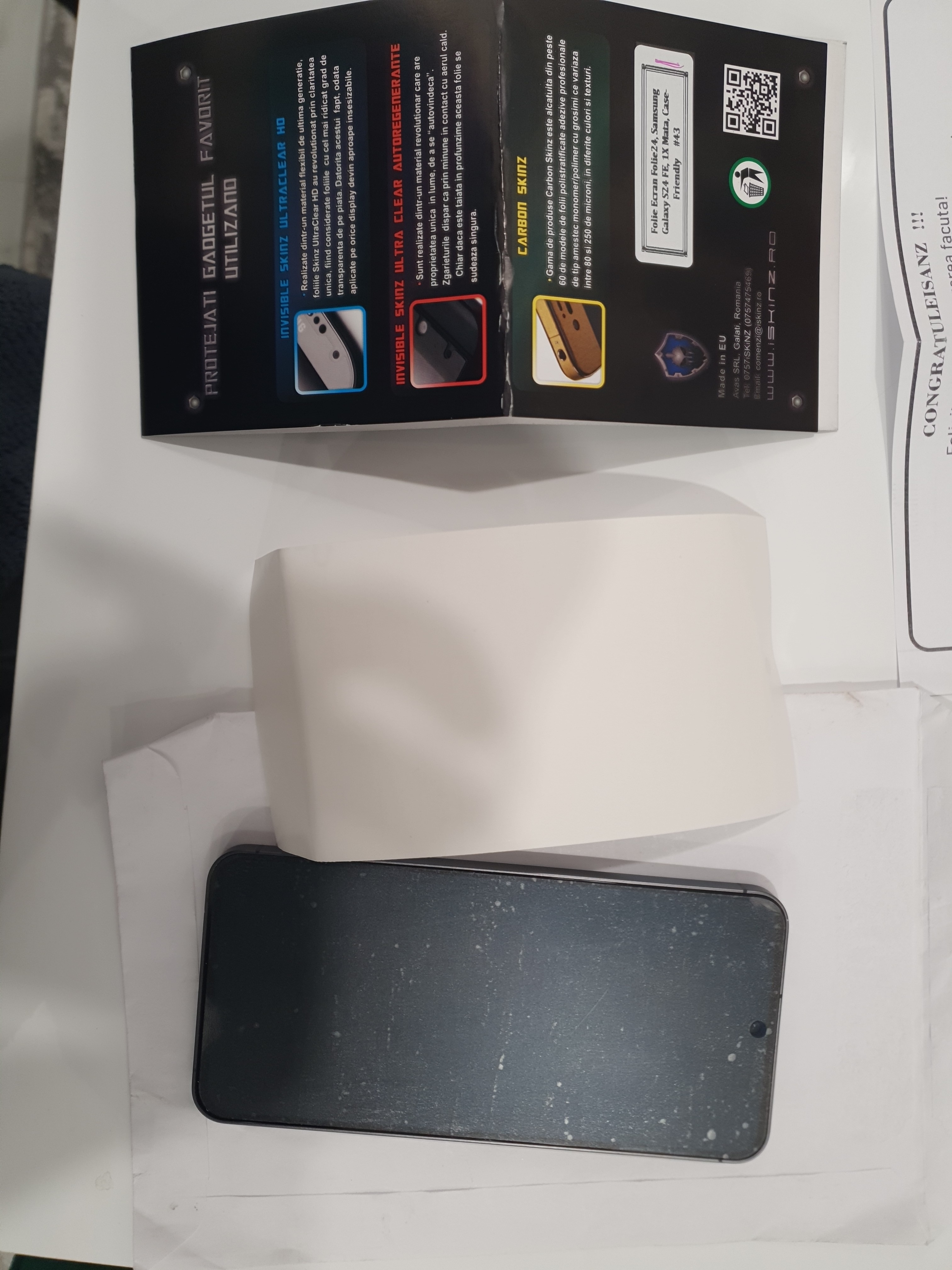 Folie de Protectie Full-Body Folie24, pentru Samsung Galaxy S24 FE, 1 Set Mate cu Acoperire 360, Ecran + Spate si Laterale, Adezive, Flexibile cu Auto Regenerare