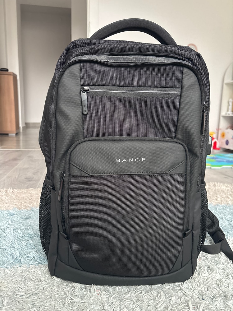 Rucsac laptop 15.6 inch, port USB, buzunar antifurt, sistem fixare pe valiza, rezistent la stropi de apa, BANGE, BG1922BK, Negru