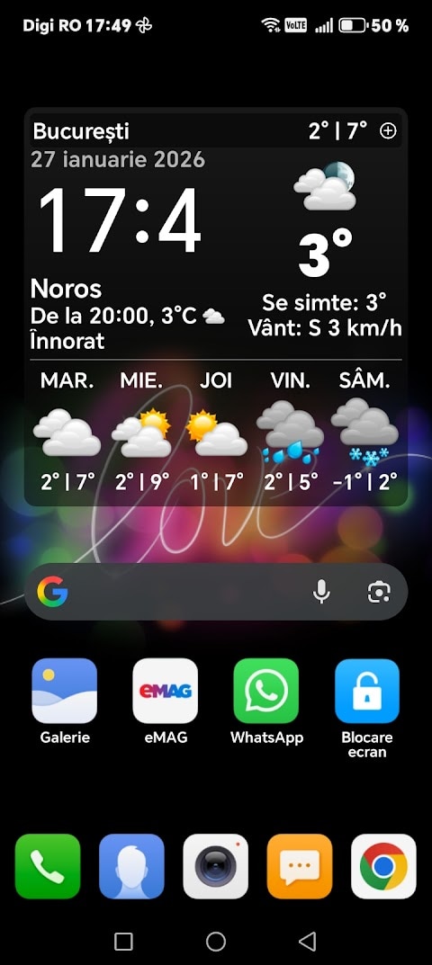 Telefon mobil HONOR X7d, Dual SIM, 8GB RAM, 256GB ROM, Meteor Silver - Casti Honor Choice Earbuds X7e Active incluse