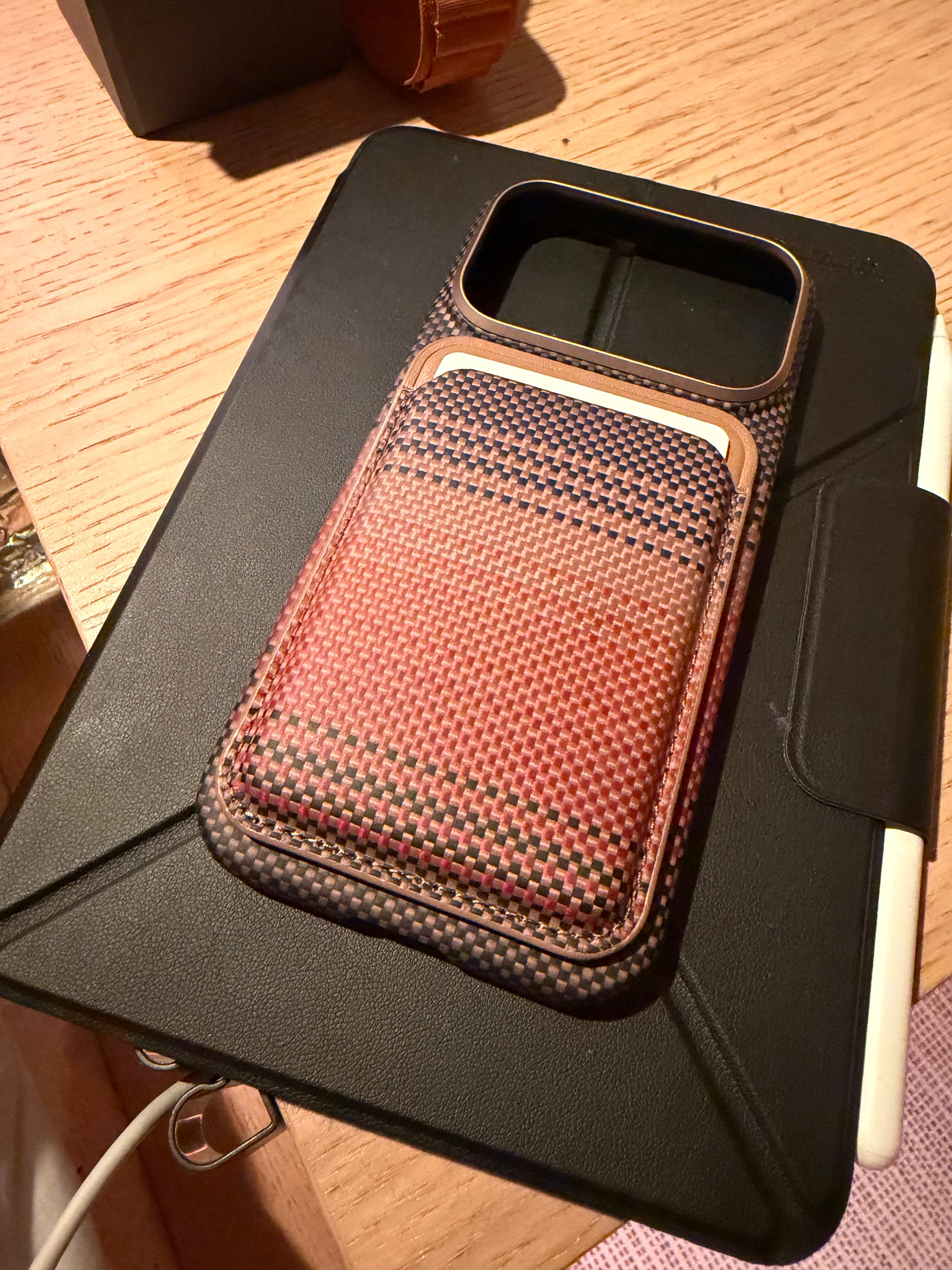 Portofel Pitaka Woven Wallet MagSafe, Negru