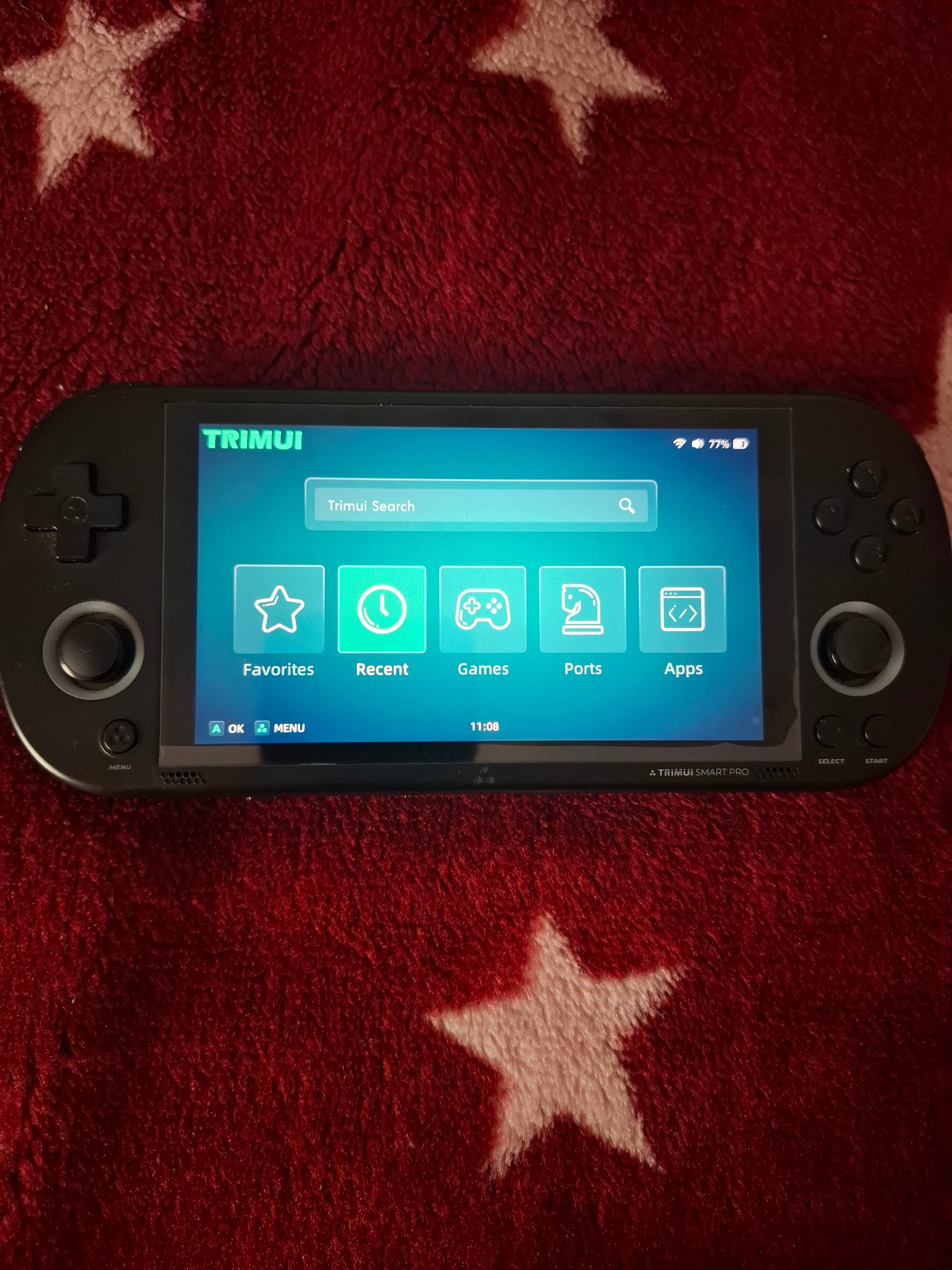 Consola retro portabila TRIMUI Smart Pro S, Allwinner A523 2GHz, 1GB LPDDR4X, IPS LCD 4.96" 1280x720, 5000 mAh, WiFi 6, Bluetooth 5.4, negru