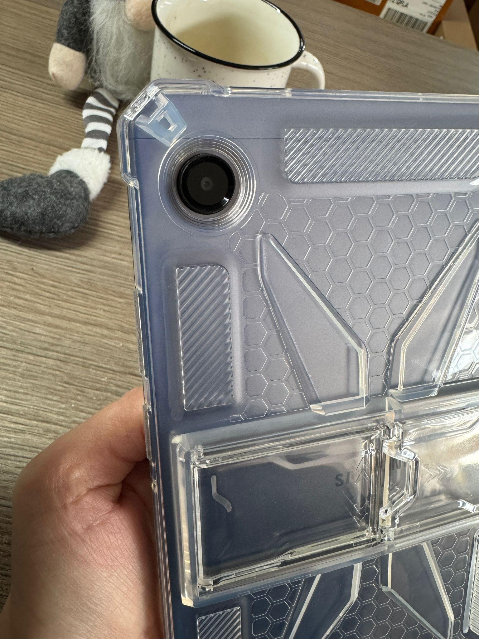 Husa de protectie Telefonultau, pentru Samsung Galaxy Tab A11, silicon transparent antishock, suport integrat, 8.7 inch