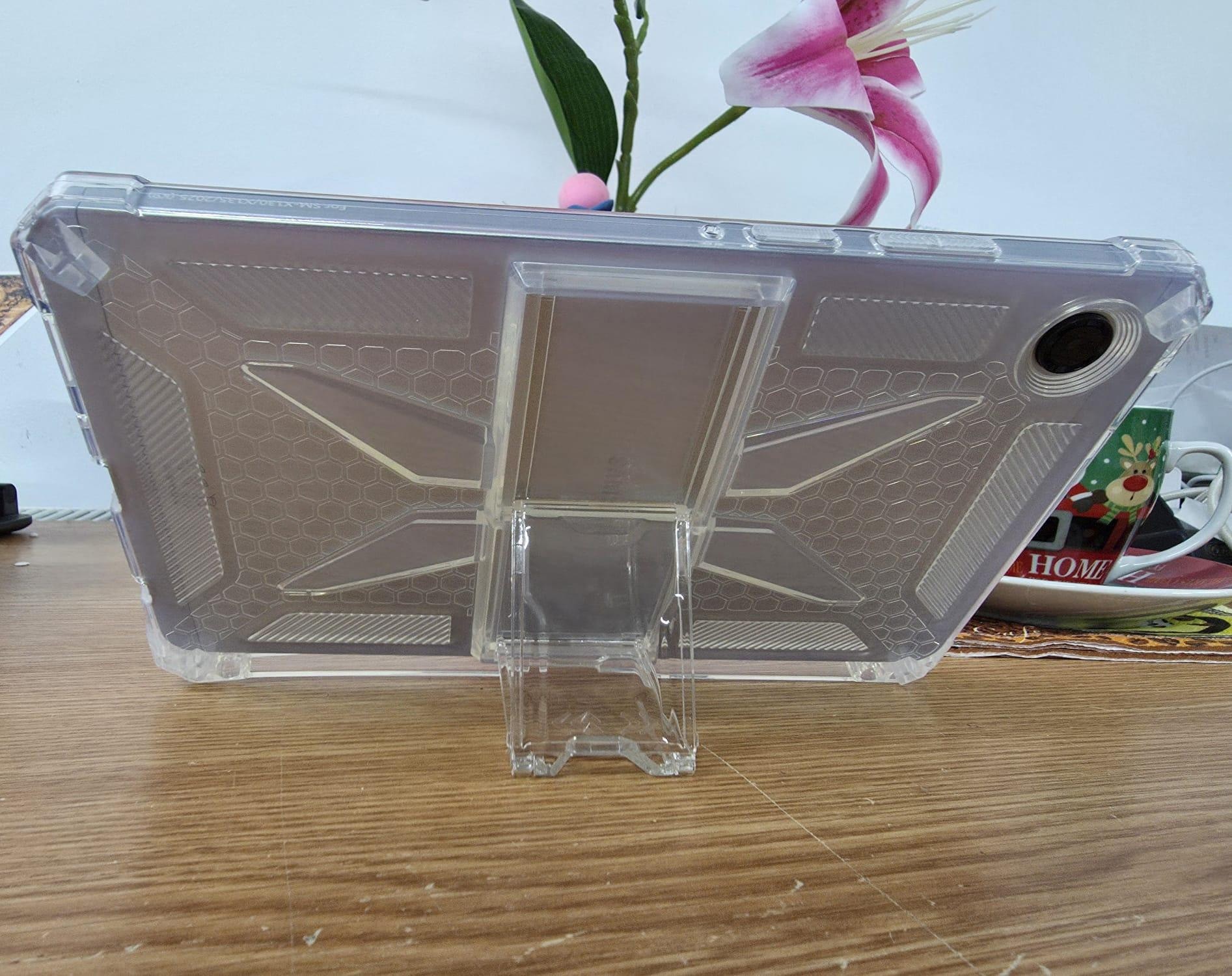 Husa de protectie Telefonultau, pentru Samsung Galaxy Tab A11, silicon transparent antishock, suport integrat, 8.7 inch