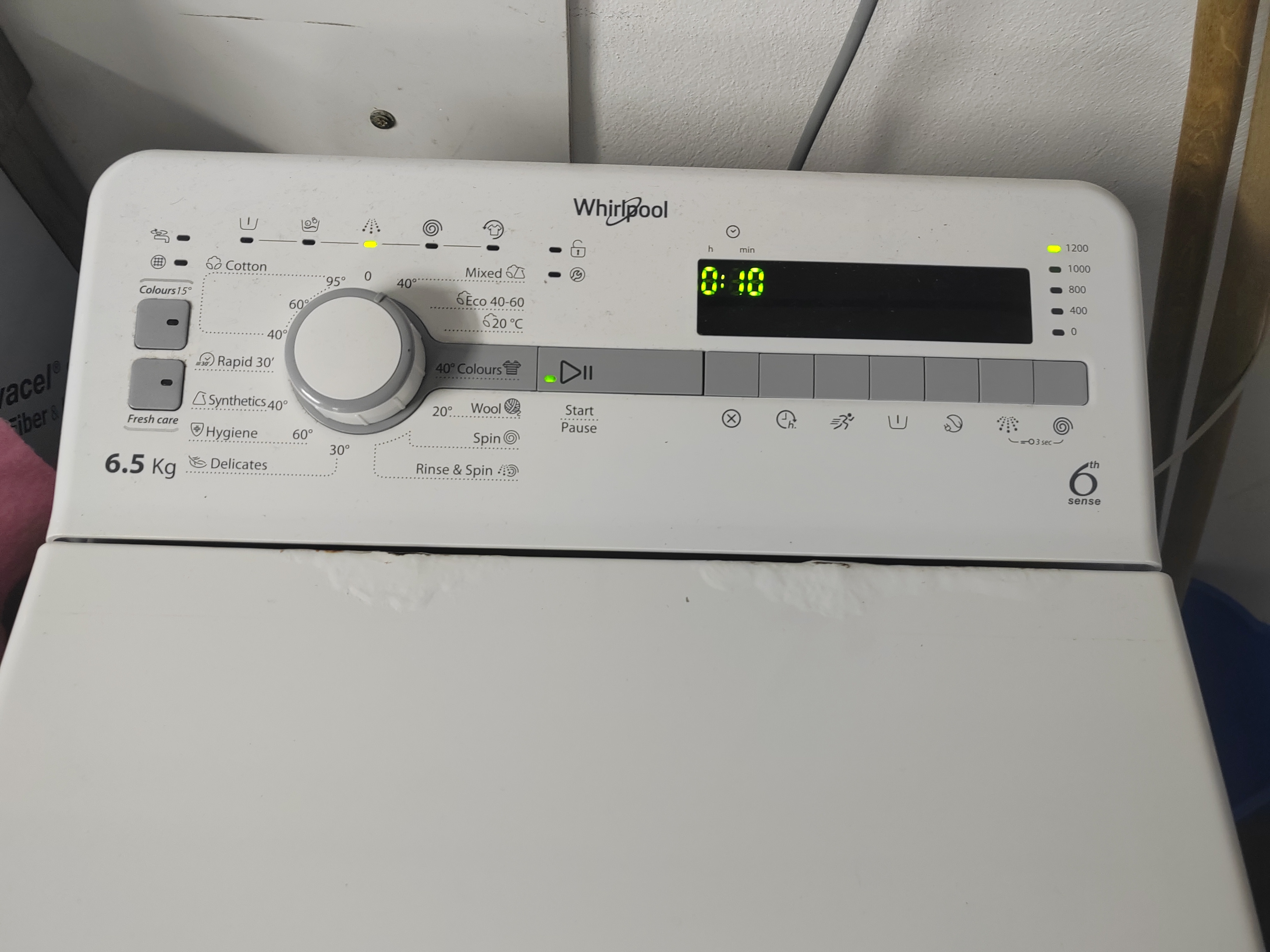 Masina de spalat rufe cu incarcare verticala Whirlpool TDLR65230SSEUN, 6.5 kg, 1200 RPM, Clasa D, Tehnologia al-6lea Simt, Alb
