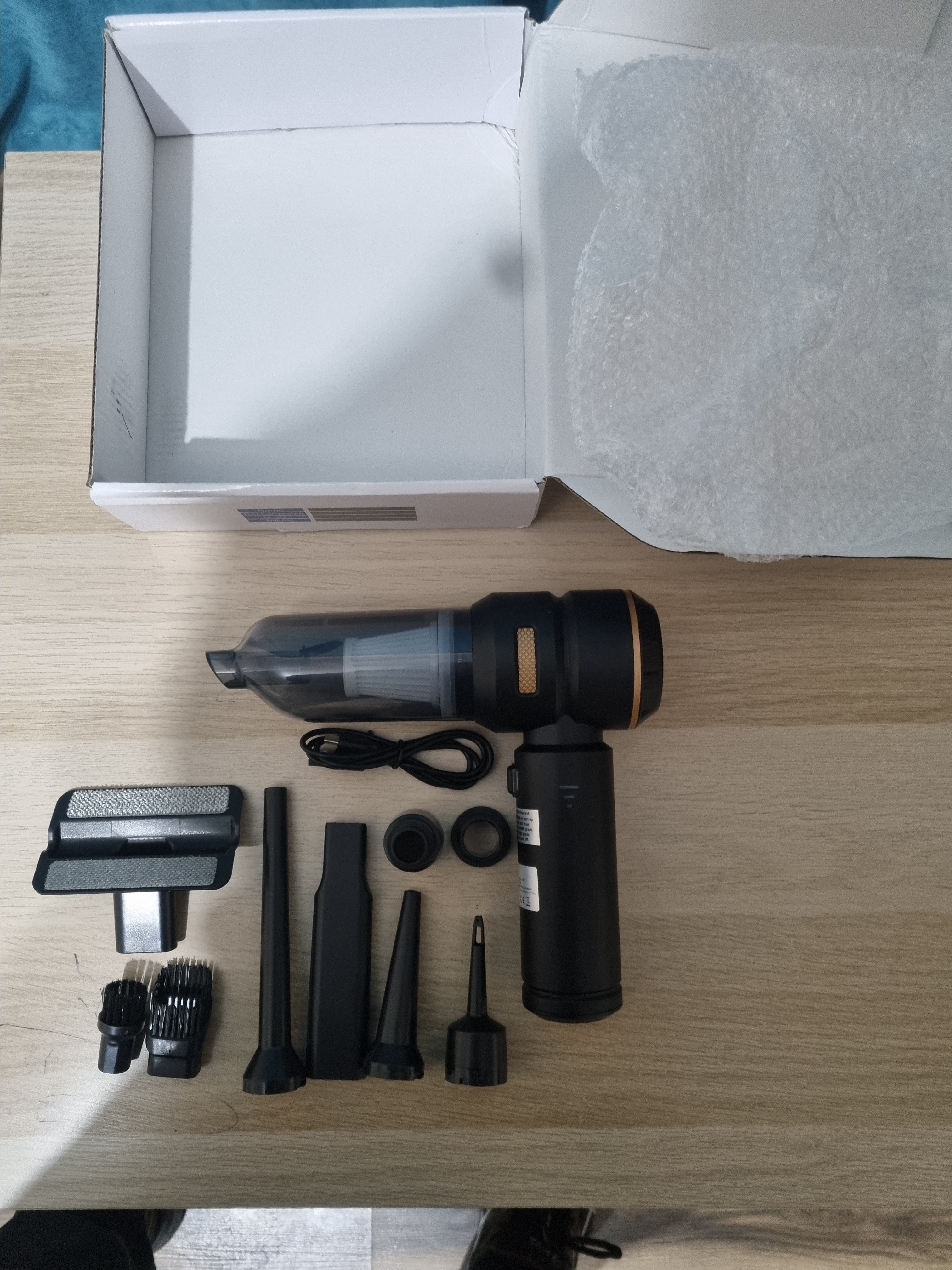 Aspirator portabil 3-in-1, JahVid, 16.000 Pa, motor brushless 100W, negru, fără fir