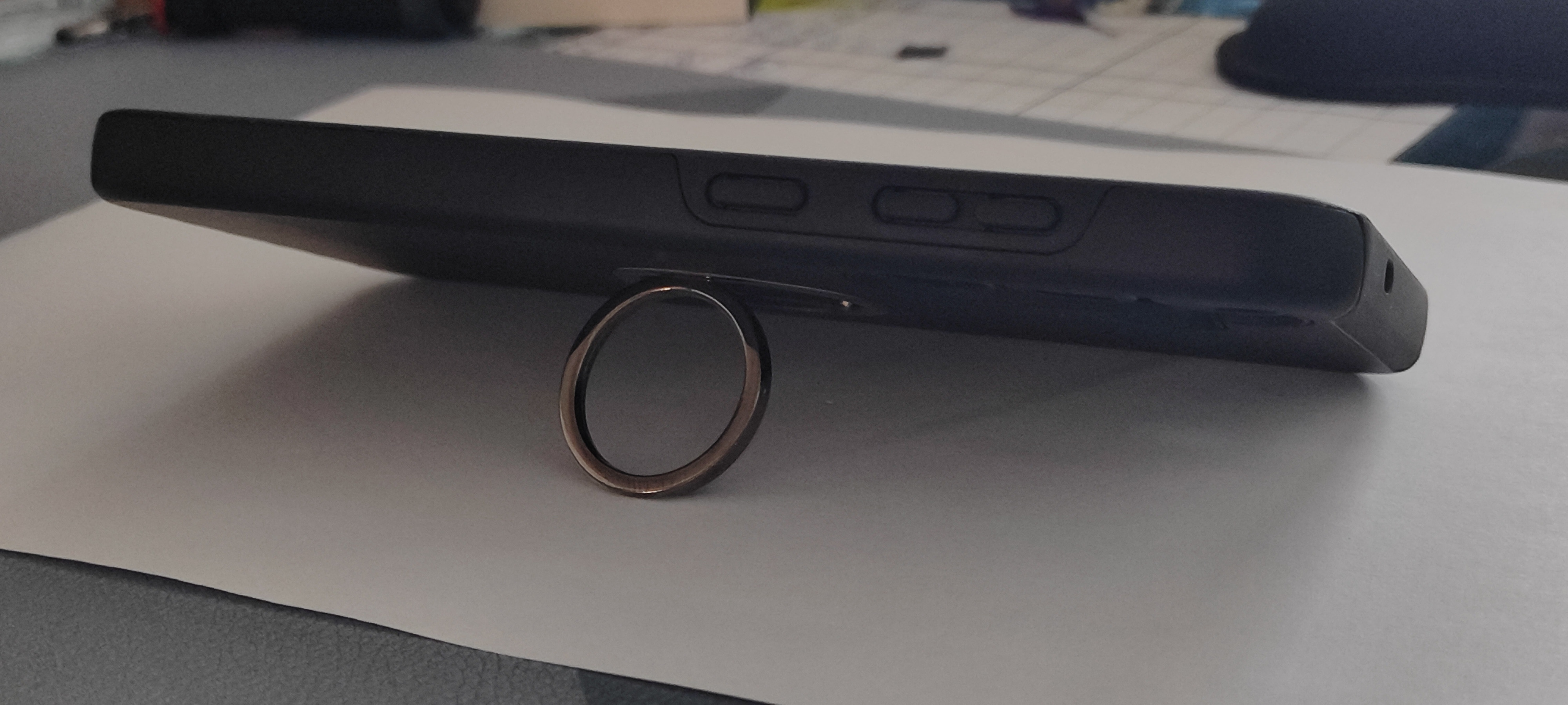 Husa Protectie Hybrid Antisoc pentru Samsung Galaxy S25 FE, Inel 360° si Suport Kickstand, TPU, Bumper Integrat, Silver