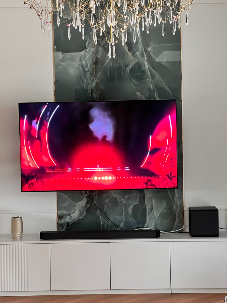 Soundbar Samsung HW-Q930F, 9.1.4, 580W, Bluetooth, Wi-Fi, Subwoofer & Kit wireless, Wireless Dolby Atmos, HDMI eARC, Negru Titan
