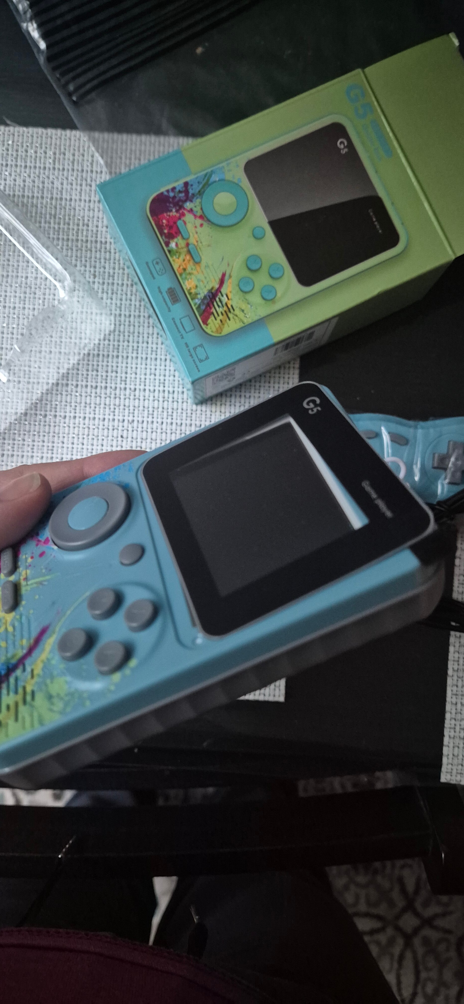 Consola Portabila JESWO G5, 500 jocuri, ecran 3 inch, baterie 1000mAh, Albastru