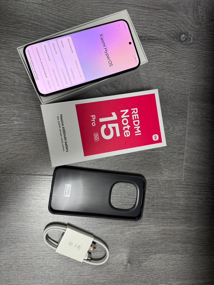 Telefon Mobil Xiaomi REDMI Note 15 Pro, 8GB RAM, 512GB, 5G, Blue + Woven Strap Ring Stand