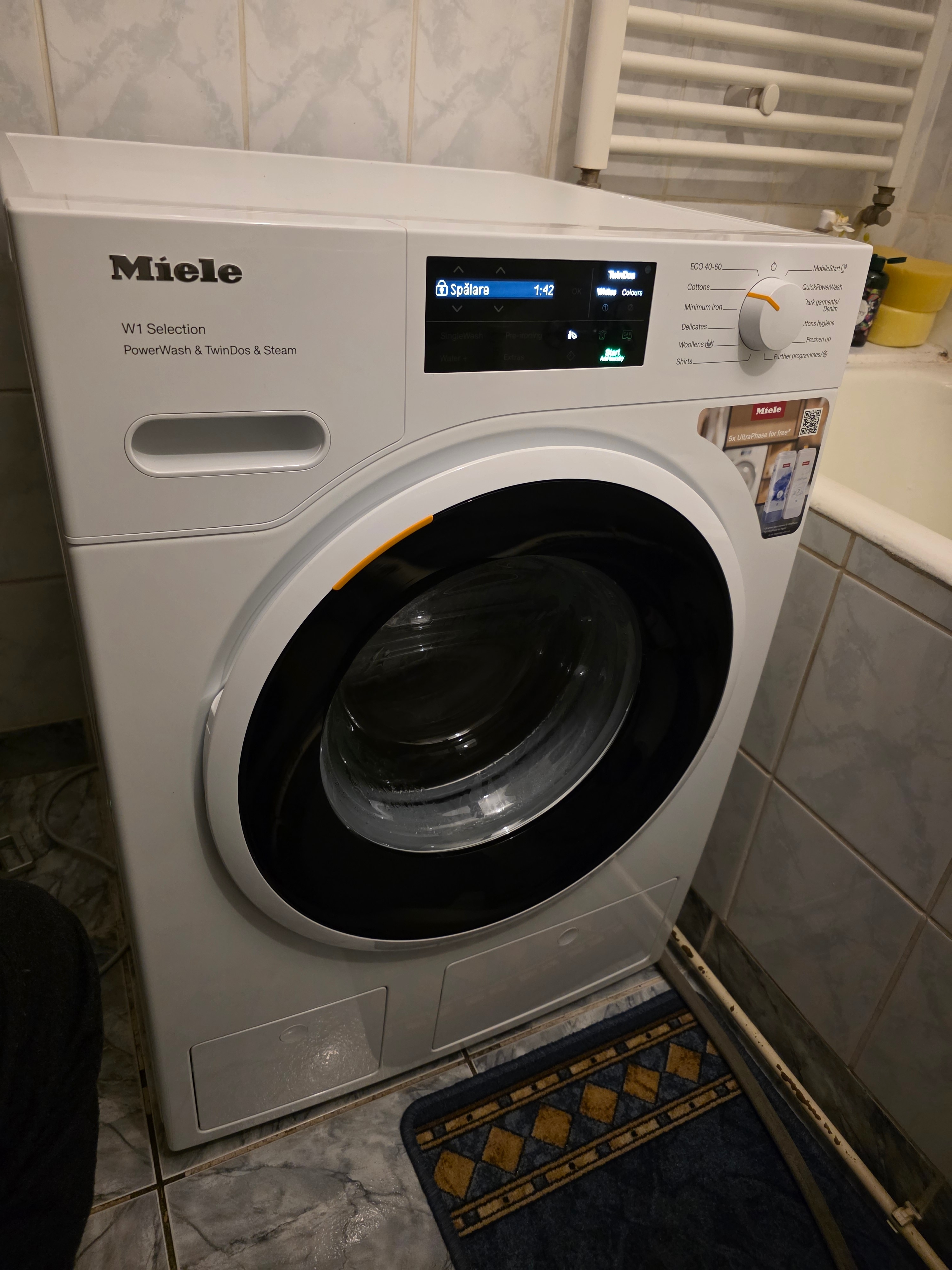 Masina de spalat rufe Miele WSI 883 WCS, 9 kg, 1600 rpm, WiFI Conn@ct, TwinDos, PowerWash, CapDosing, Clasa A, Alb
