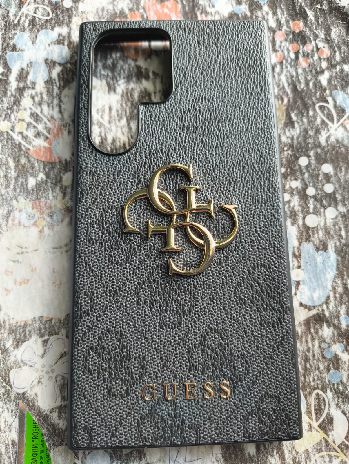 Husa de protectie Guess 4G PU Leather Big Metal Logo pentru Samsung Galaxy S24 Ultra, Gri/Negru