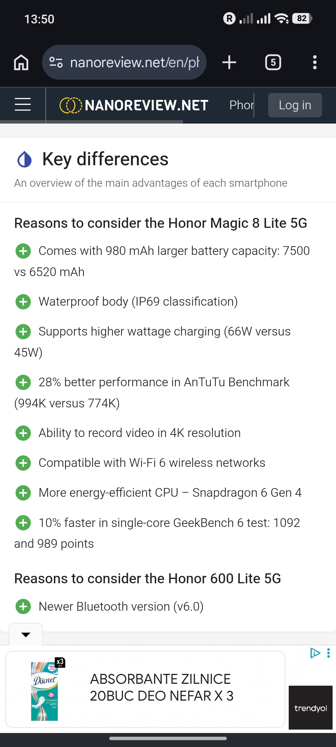 Telefon mobil HONOR 600 Lite, Dual SIM, 8GB RAM, 256GB ROM, Sprout Green - Casti Honor Choice Earbuds X7e Active incluse