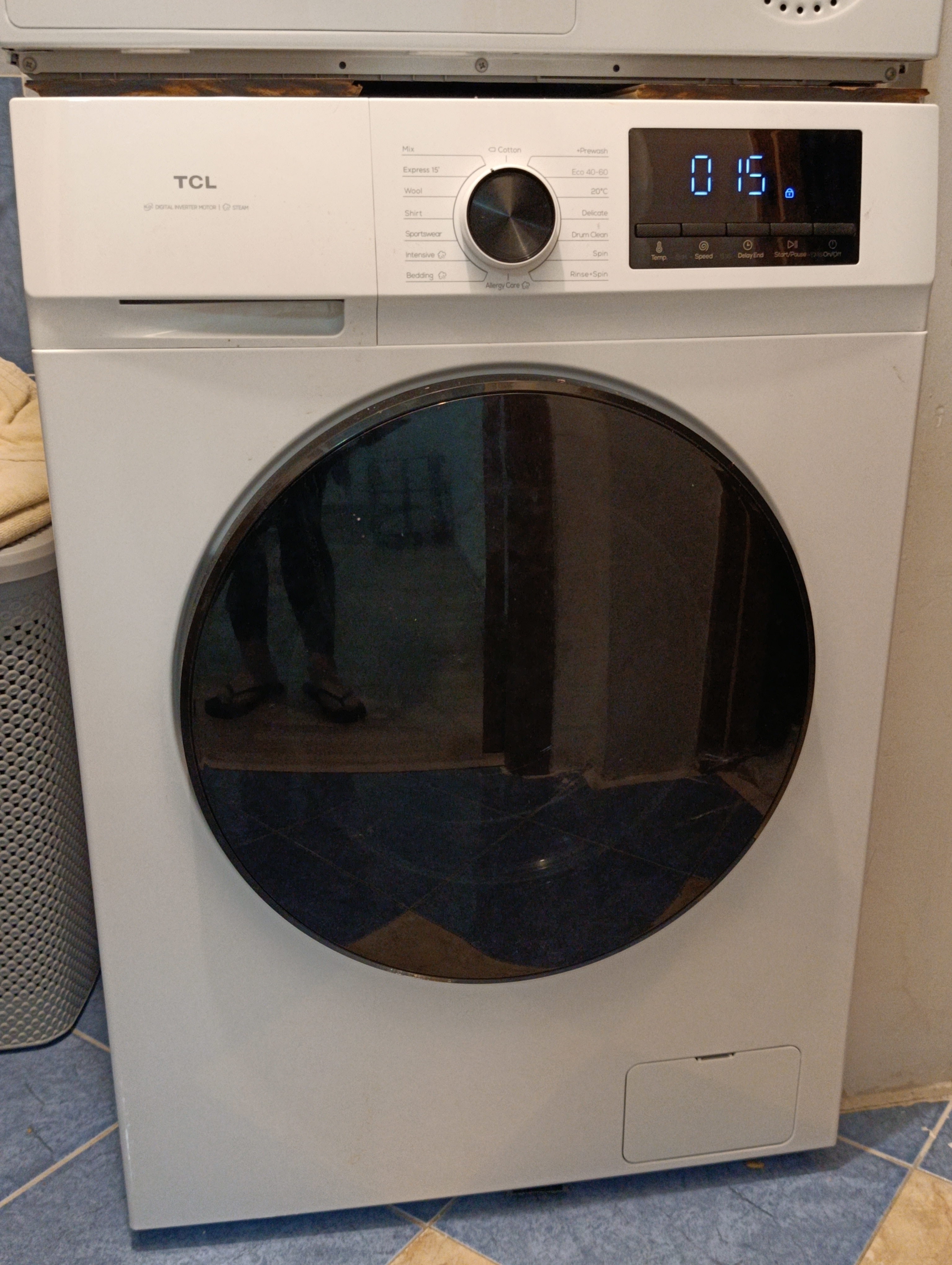 Masina de spalat rufe TCL FF0914WA1, 9 kg, 1400 RPM, Clasa A, Motor Inverter, Steam Wash, Drum Clean, Honeycomb Drum, Alb