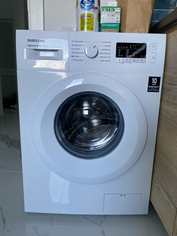 Masina de spalat rufe Slim Samsung WW60A3120BE/LE, 6 kg, Clasa C, 1200 RPM, Hygiene Steam, Alb