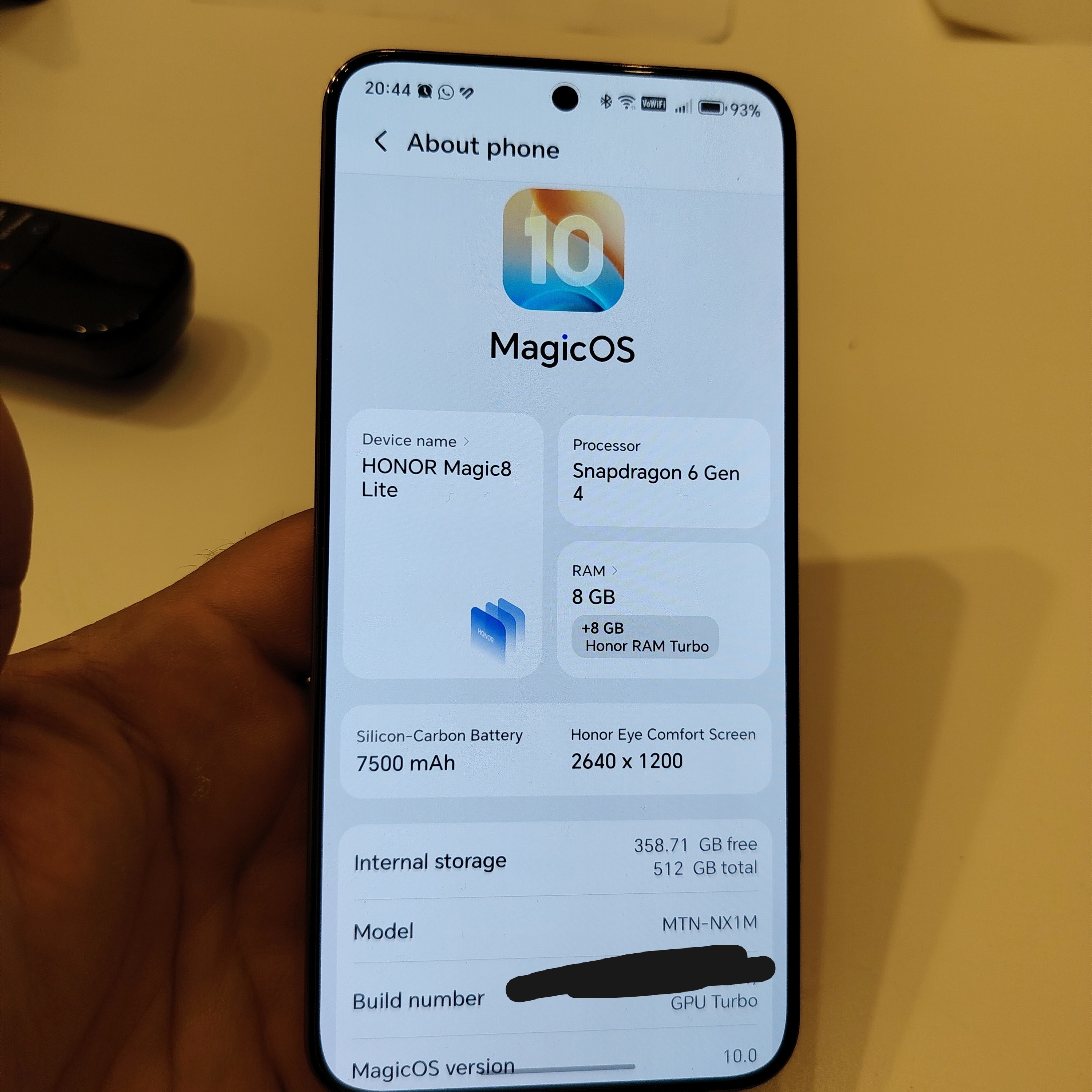 Telefon mobil Honor Magic8 Lite, 8GB RAM, 512GB, 5G, Forest Green