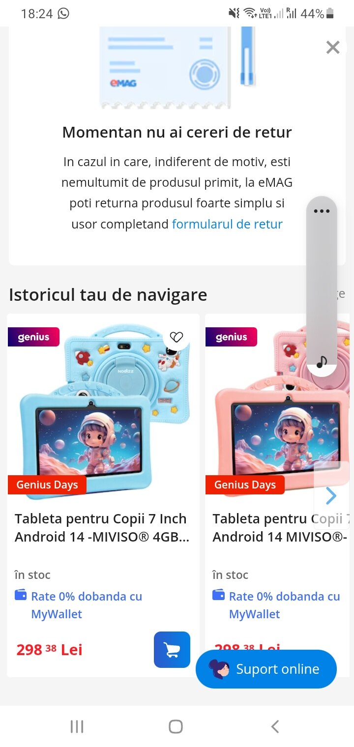 Tableta pentru Copii 7 Inch Android 14 - 4GB RAM, 128GB, Control Parental, Ecran HD 1024x600, Aplicatii Educationale, Software Preinstalat pentru Copii, Suporta, 1024 x 600 Fara SIM 7 inch 128 GB
