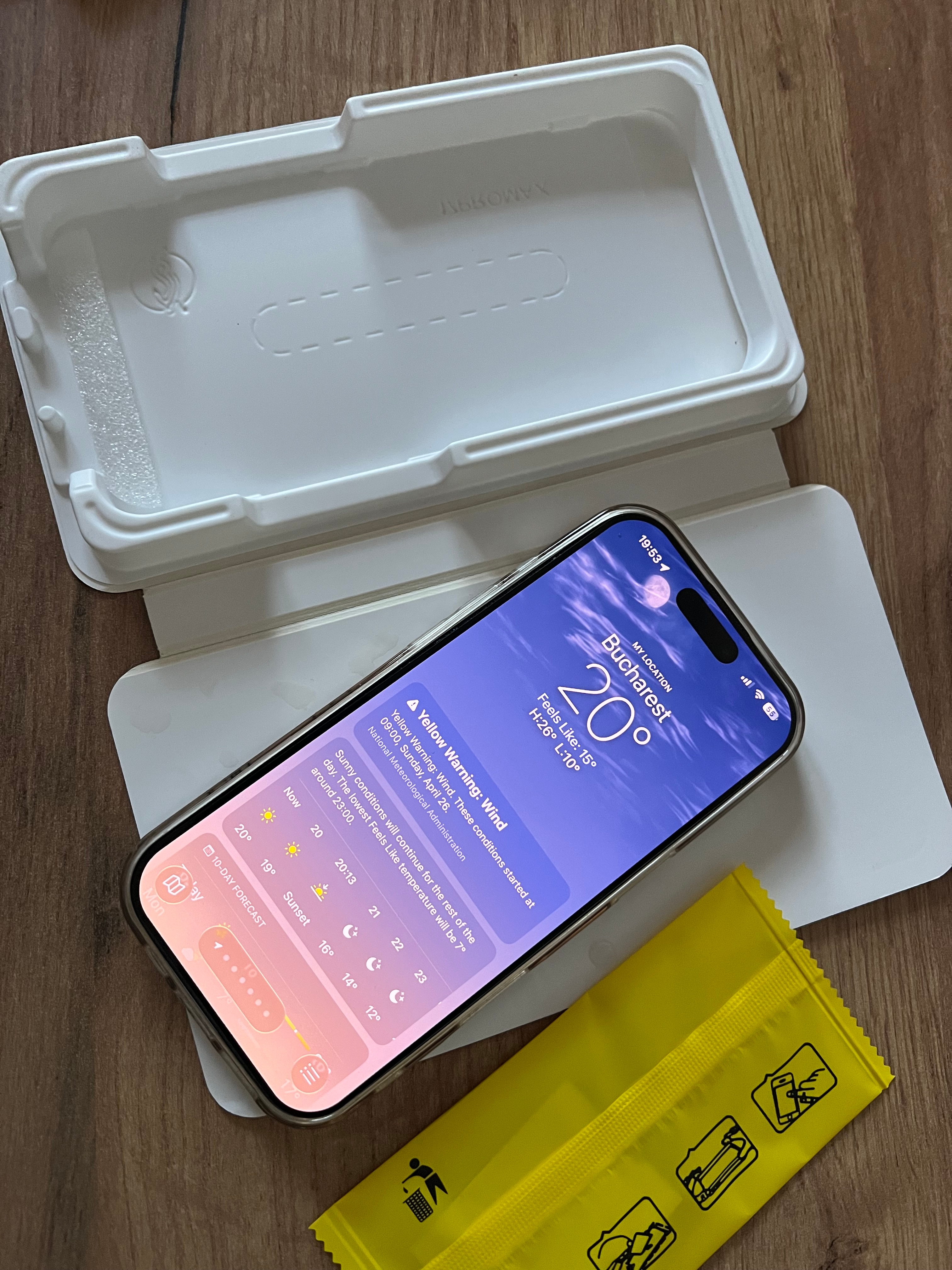 Set 2 Folie Sticla pentru iPhone 17 Oein® – Sticla Securizata 9H+, Kit Instalare Automata Anti-Praf Rapid, Tratament Oleofob Electronic, Anti-Amprenta, Sensibilitate Touch Avansata, Acoperire Completa Compatibila cu Husa