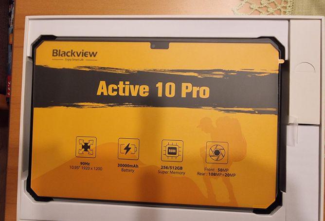 Tableta Blackview Active 10 Pro, 10.95 inch, Android 14, WiFi6, 2.4GHz, 5GHz, FHD+IPS, 90HZ, 36GB Ram(12GB + 24GB extensibili), 1920x1200, 512GB ROM, 30000mAh, NFC/RGB/DRM L1 si Netflix HD, Negru