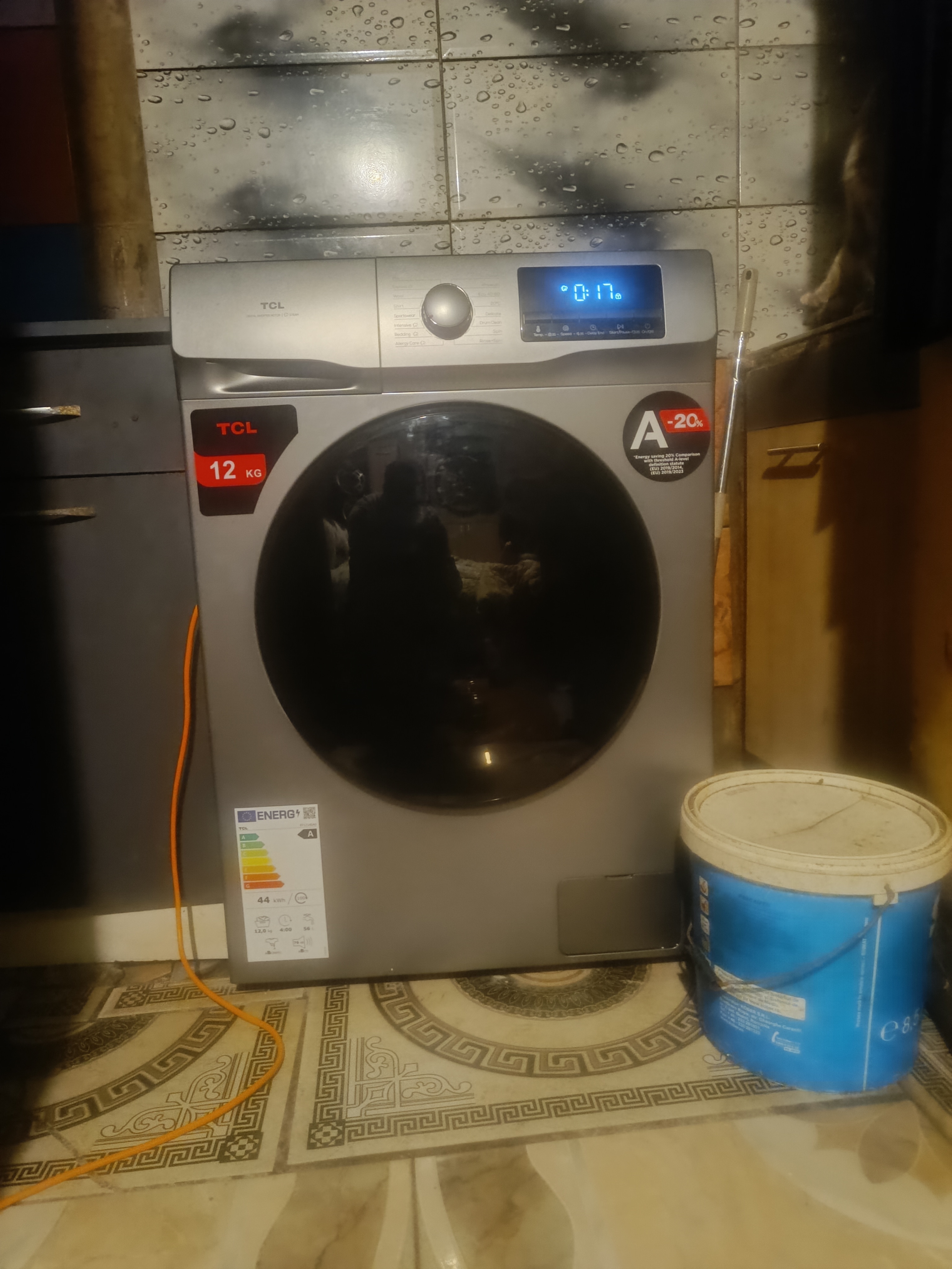 Masina de spalat rufe TCL FF0914WA1, 9 kg, 1400 RPM, Clasa A, Motor Inverter, Steam Wash, Drum Clean, Honeycomb Drum, Alb