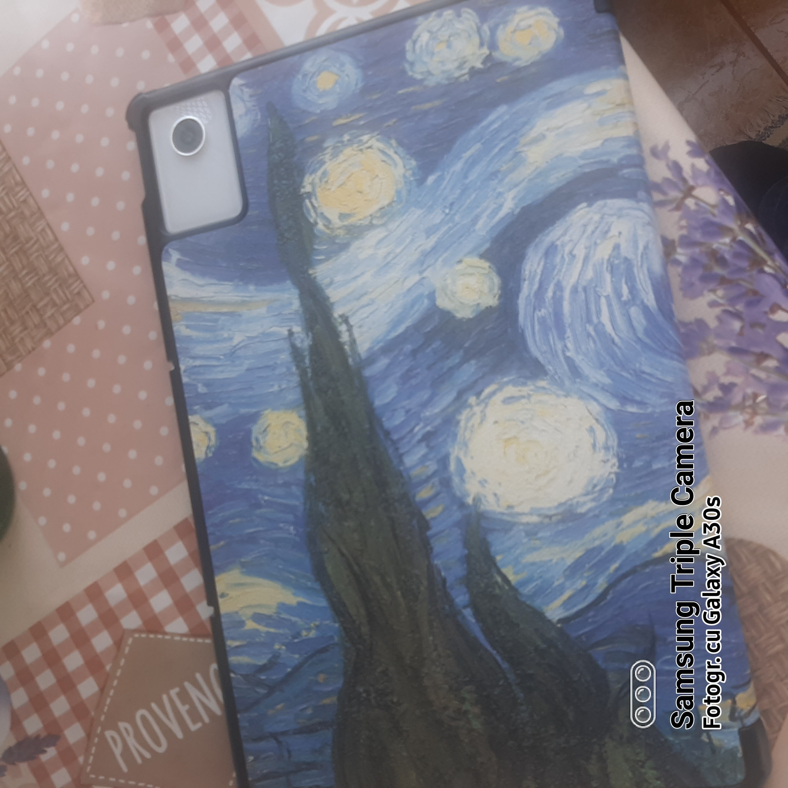 Husa pentru Lenovo Idea Tab Plus 12.1 Comari® EliteCover, protectie completa, functie stand multipla, design elegant tip carte, Starry Night