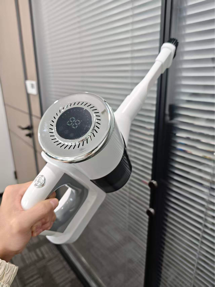 Aspirator vertical fara fir 4 in 1, 200 W, 28000Pa, autonomie 35 min, filtrare 99.9%, cap flexibil 270°, tub flexibil, perie cu LED, 300000 RPM, baterie 2600 mAh, aspirator vertical cu filtru HEPA in 5 etape, suport de perete cu incarcare, perii multiple