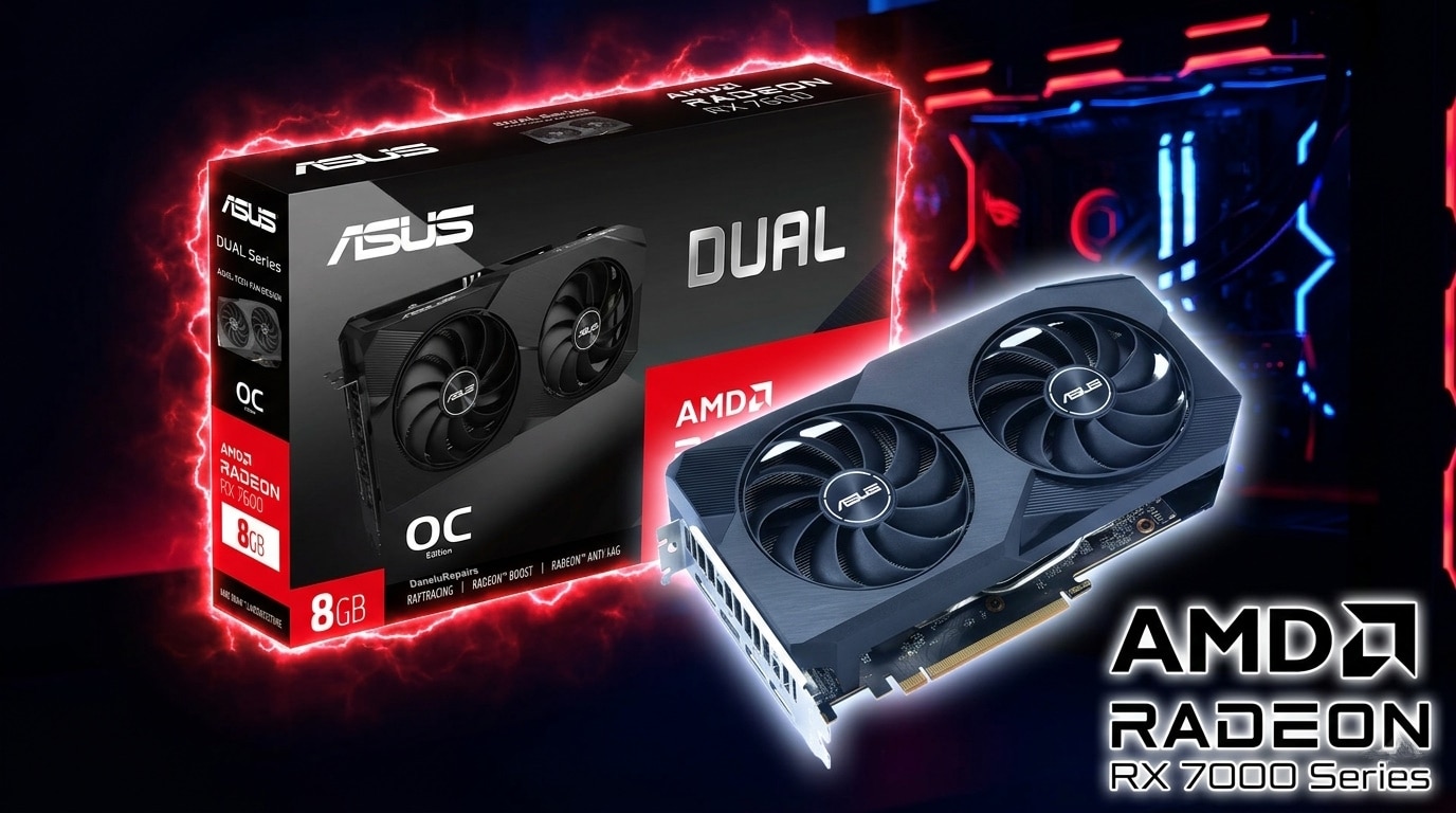Placa video ASUS Radeon™ RX 7600 DUAL OC EVO, 8GB GDDR6, 128bit