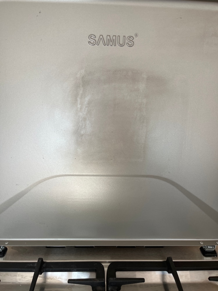 Aragaz Samus SM664XPGS1, 4 arzatoare gaz, cuptor gaz, aprindere electrica plita, timer, grill, sigurante plita si cuptor, Inox/laterale argintii