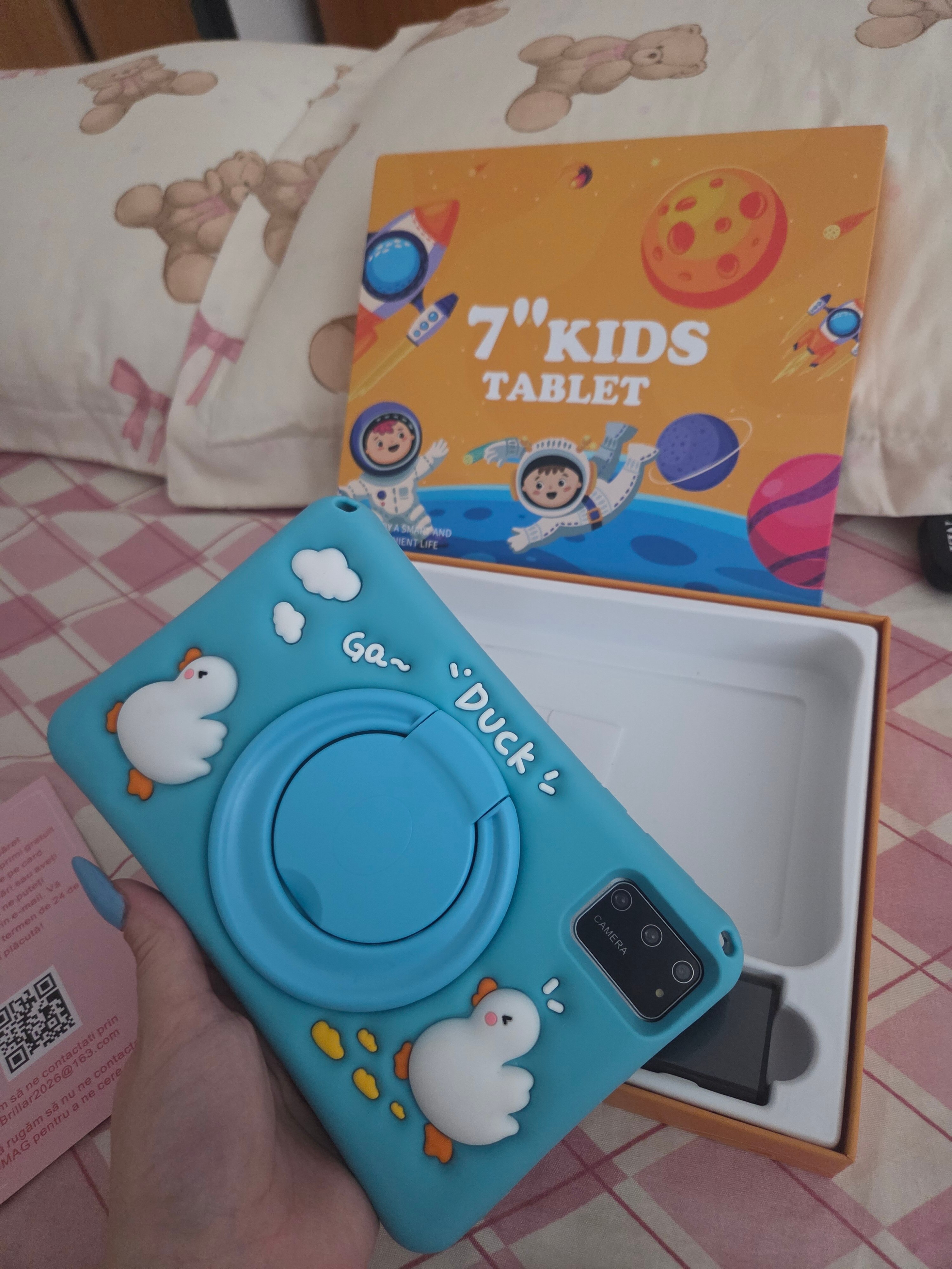Tableta copii 7 inci，BRILLAR Tableta Android 13, octa-core，8GB RAM，64GB，WIFI，Bluetooth, Albastru cer