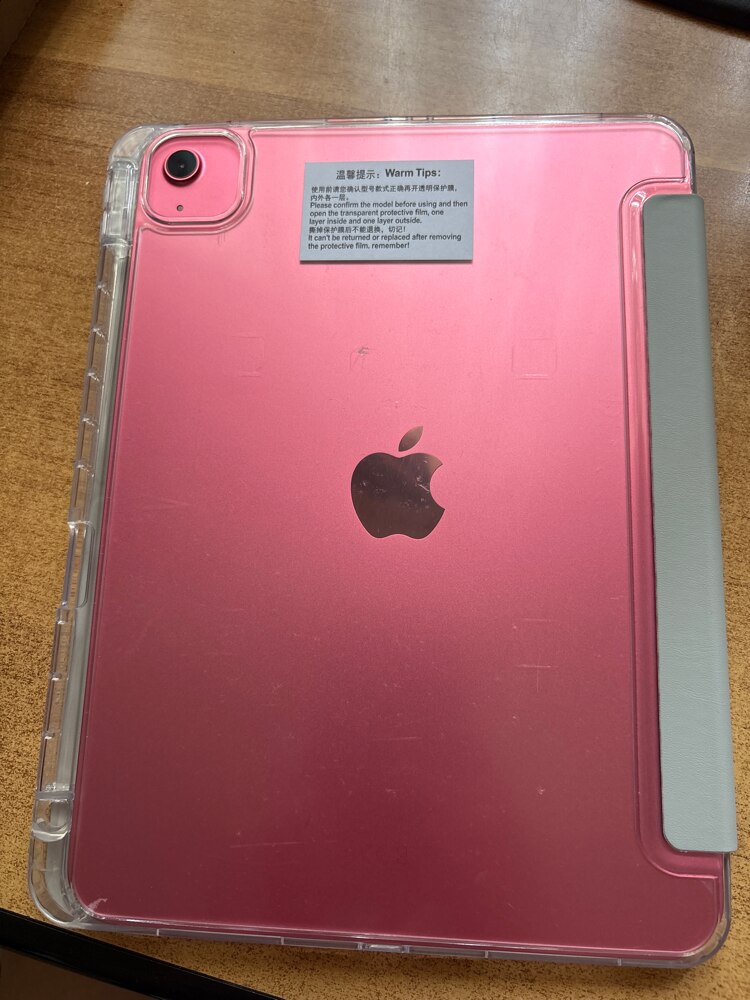 Husa de protectie pentru tableta iPad Pro (2024, 13"), pliere 3+Y, suport portret si peisaj, rama transparenta, cu suport pentru creion, cu cadou folie de protectie ecran sticla calita, Ugo®, roz