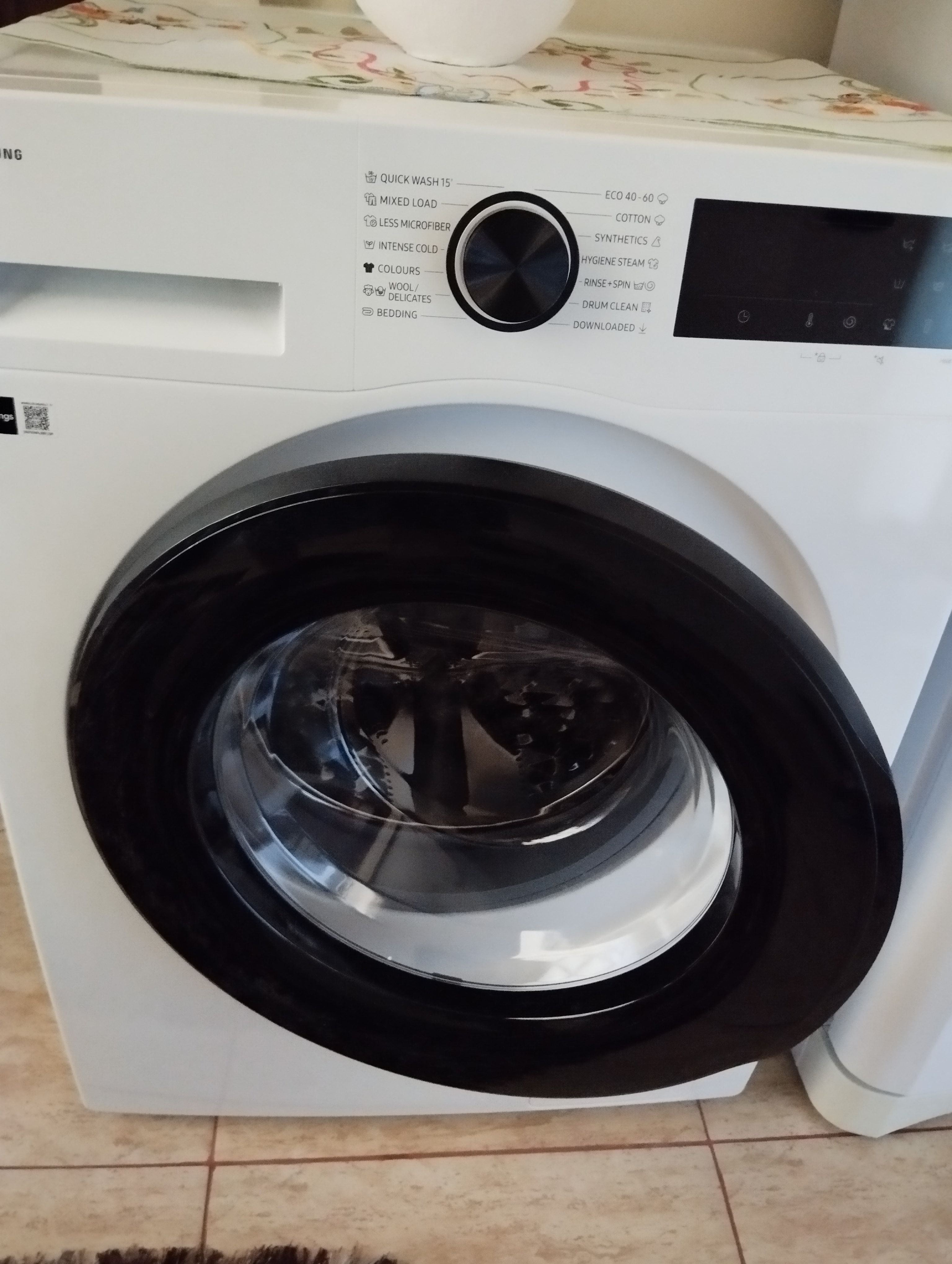 RESIGILAT: Masina de spalat rufe Samsung WW80CGC04DAELE, 8 kg, 1400 RPM, Clasa A, Motor Digital Inverter, Eco Bubble, WiFi SmartThings, AI Energy, Alb