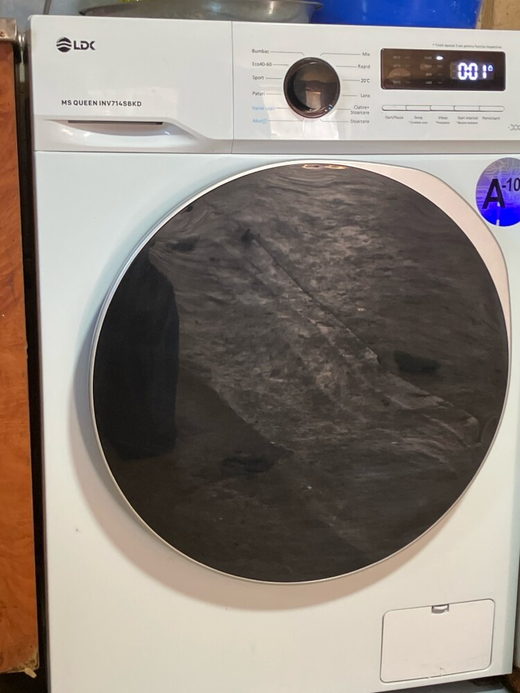 Masina de spalat rufe LDK Queen INV714SBKD, 7 Kg, Clasa A, 1400 rpm, Steam, Amanare pornire, DrumClean, Motor Inverter, Alb