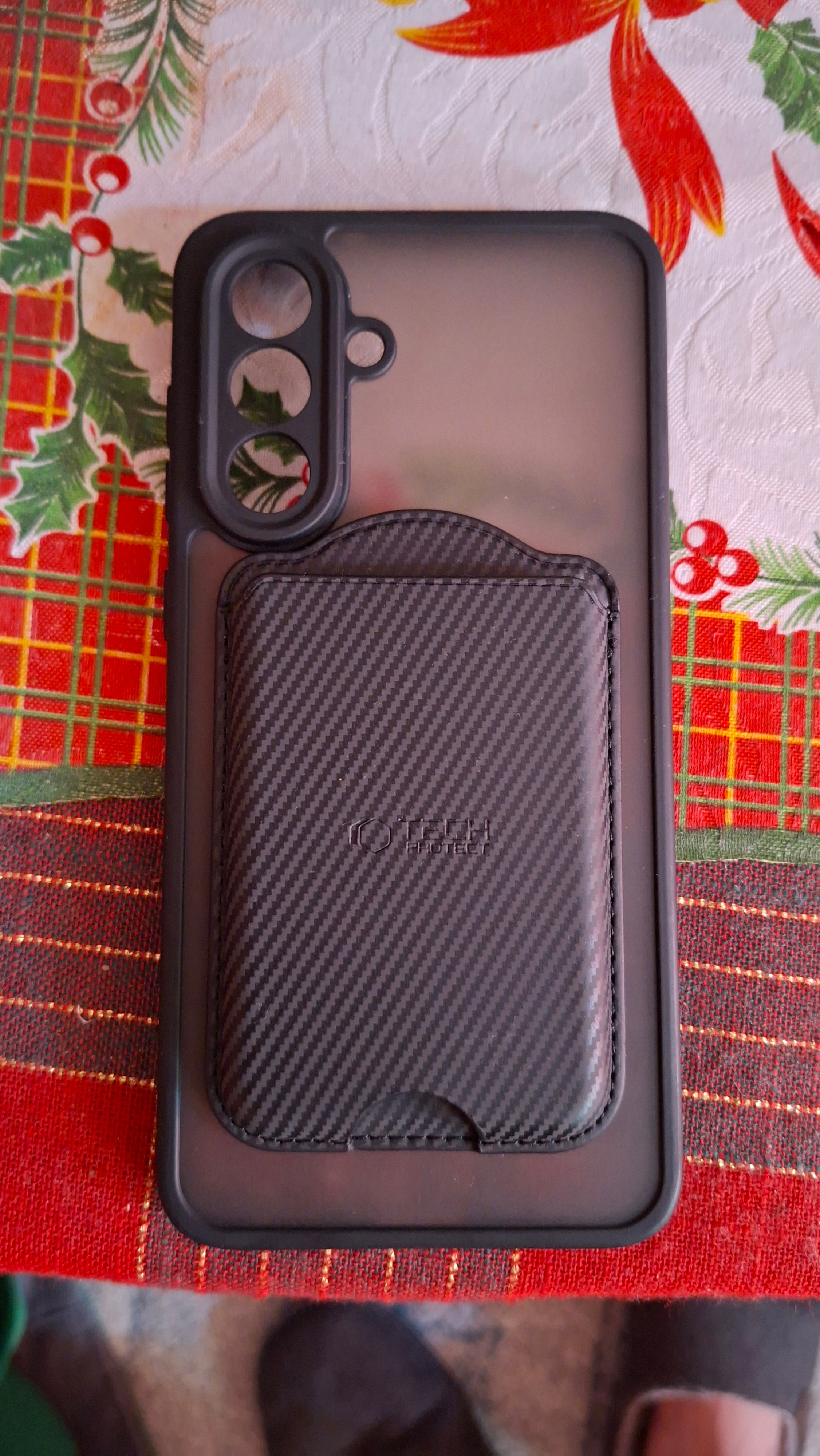 Husă pentru Carduri, Tech-Protect MagWallet Carbon Card Case, Negru TECH-PROTECT
