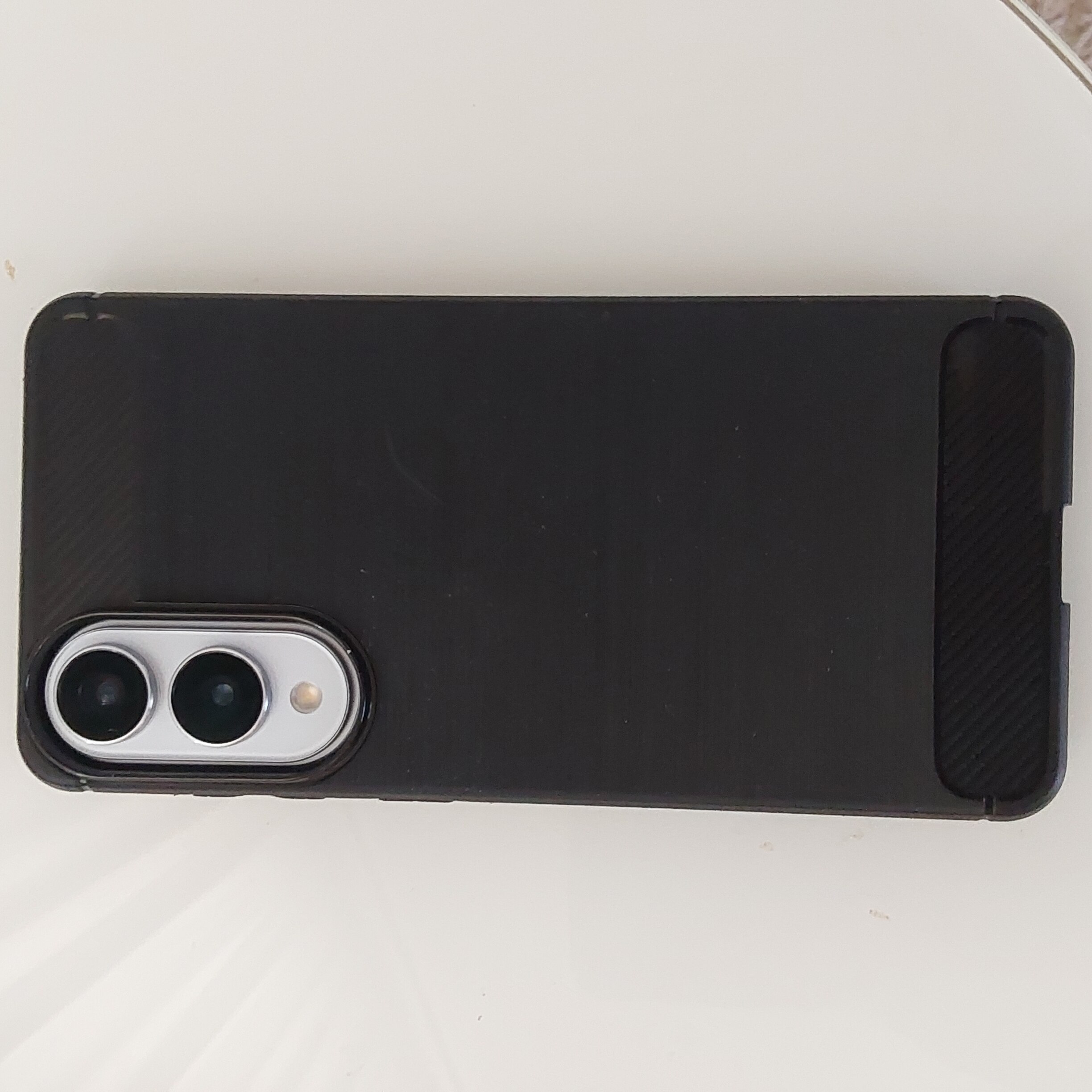 Husa protectie Mat-Tech compatibila cu Samsung Galaxy S25 Edge, Textura Carbon, Finisaj Mat, Anti-Shock, Rezistenta la impact, Negru
