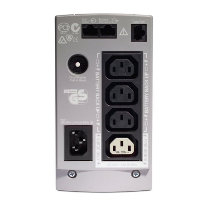 UPS BK650EI Back-UPS CS, 650VA/400W, 4 prize IEC C13, 1 priza IEC C14