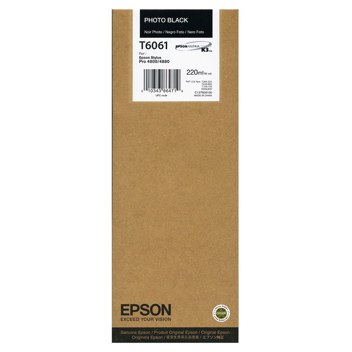 Epson T6061 patron, Photo fekete, 220ml