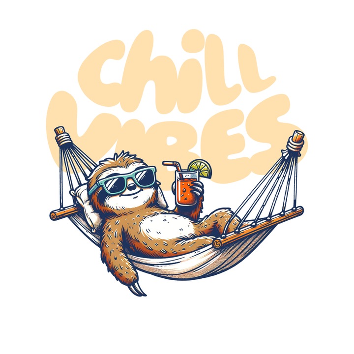 Sticker Chill vibes, Autoadeziv, Cri-Flo, Marime 6 cm