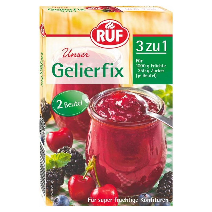 Gelfix 3:1(pentru 350g zahar la 1kg fructe), Ruf, 2x25g