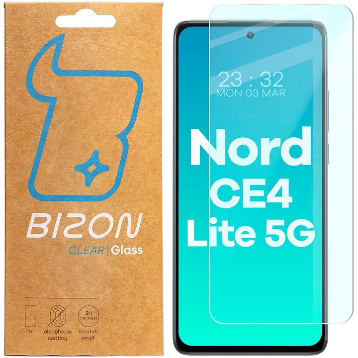 Üvegfólia Bizon Glass Clear 2, OnePlus Nord CE4 Lite 5G kompatibilis, átlátszó